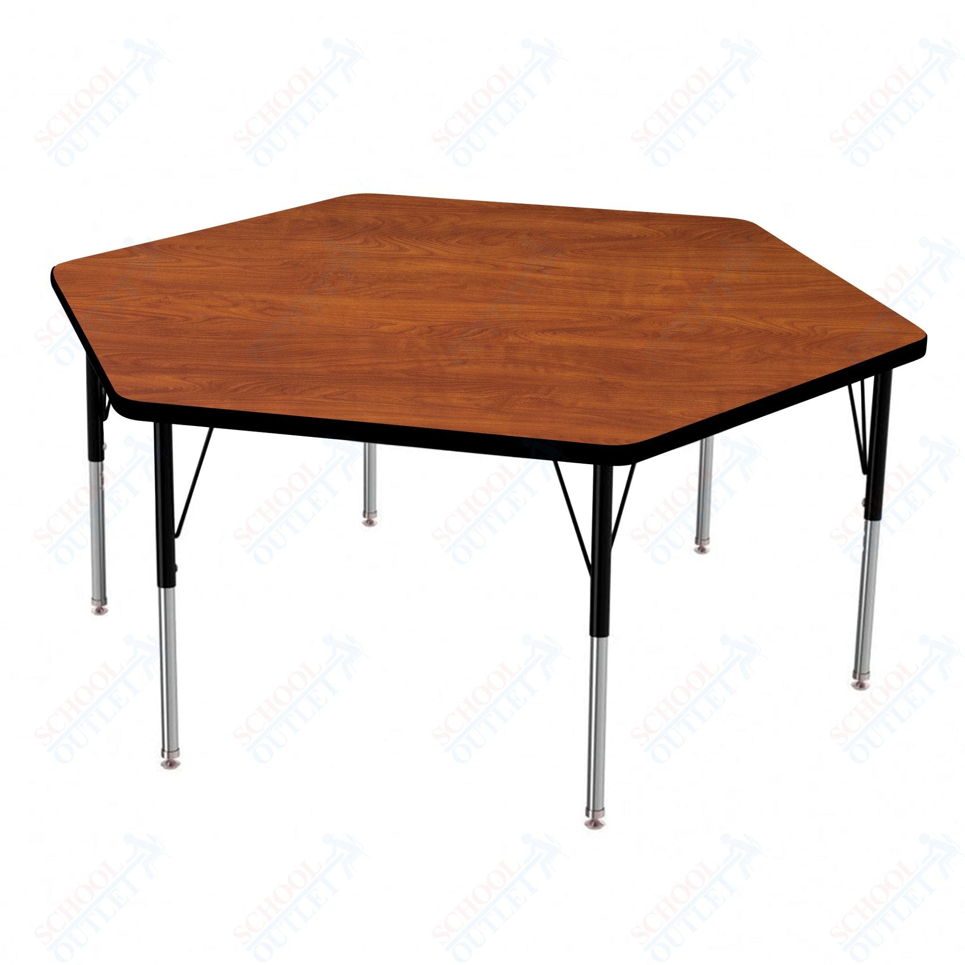 Marco MG2200 Series Hexagon Preschool Table 54.5" x 48" Adjustable Height 16" - 24" (MG2254 - MA) - SchoolOutlet