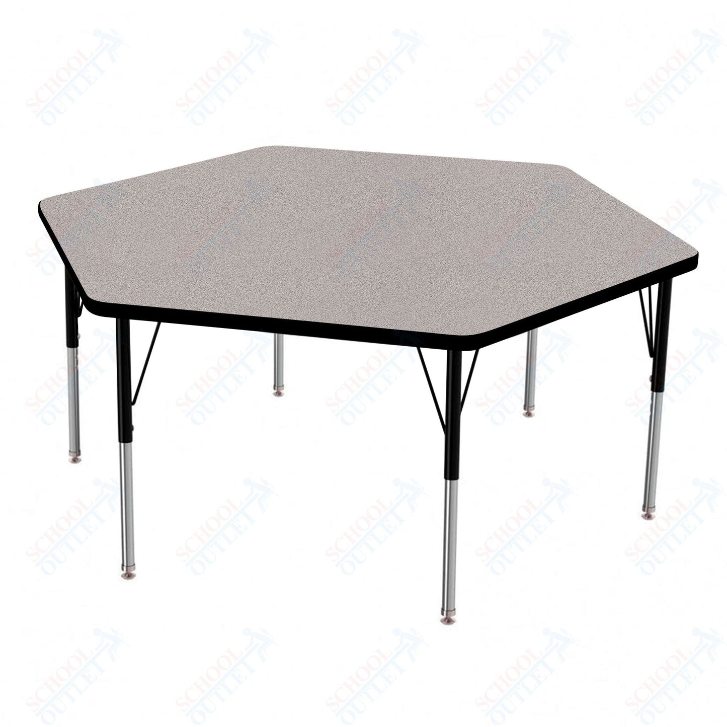 Marco MG2200 Series Hexagon Preschool Table 54.5" x 48" Adjustable Height 16" - 24" (MG2254 - MA) - SchoolOutlet
