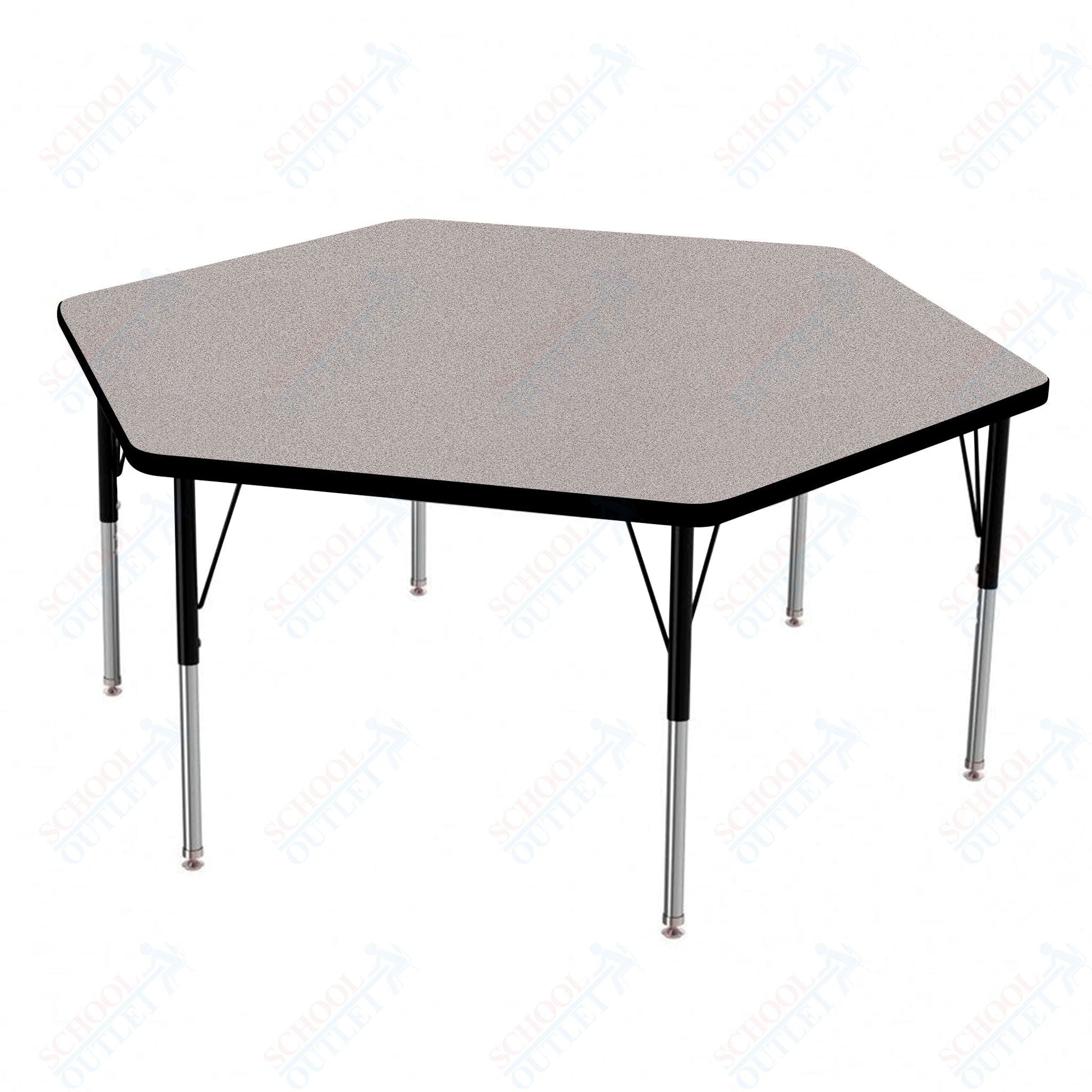 Marco MG2200 Series Hexagon Preschool Table 54.5" x 48" Adjustable Height 16" - 24" (MG2254 - MA) - SchoolOutlet