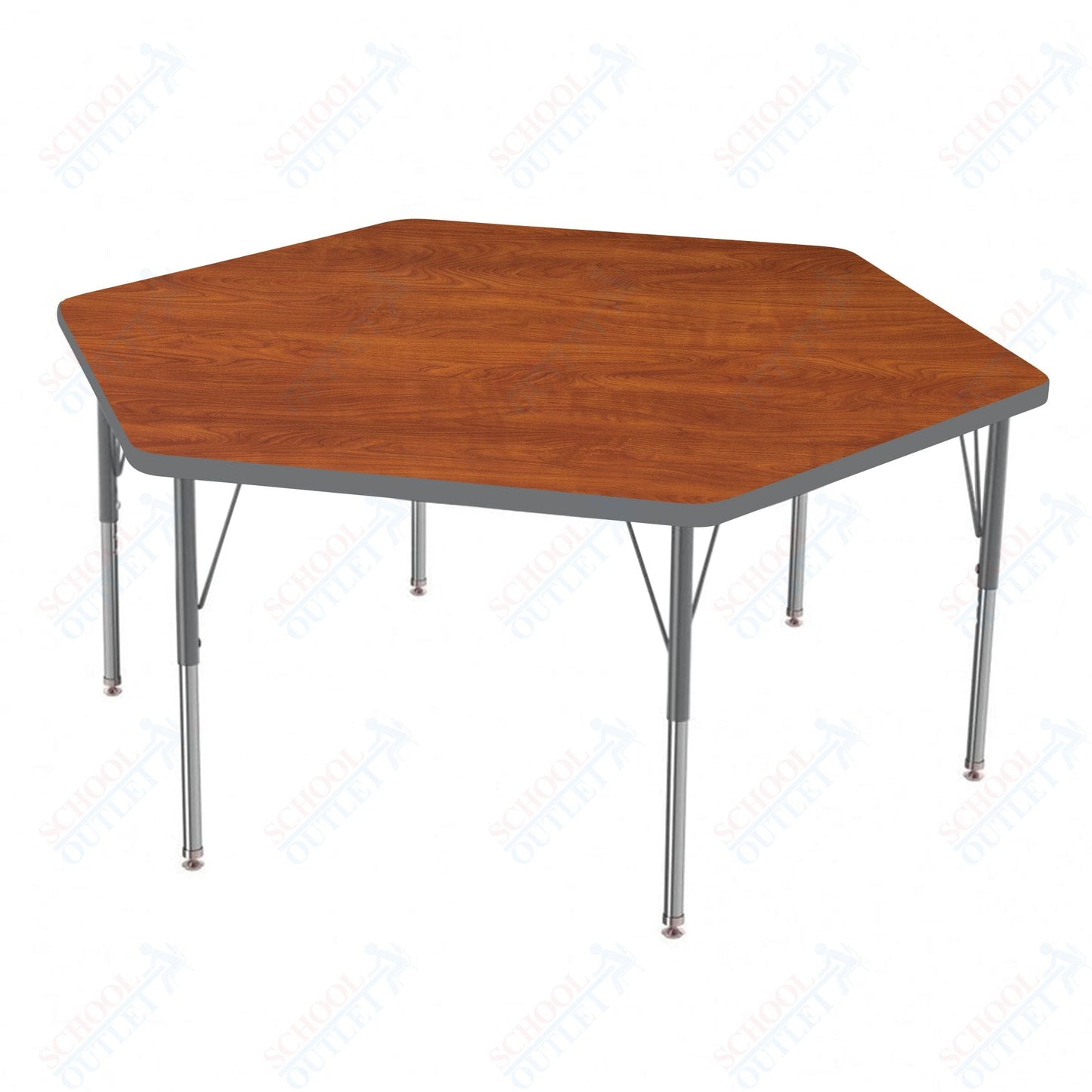 Marco MG2200 Series Hexagon Preschool Table 54.5" x 48" Adjustable Height 16" - 24" (MG2254 - MA) - SchoolOutlet