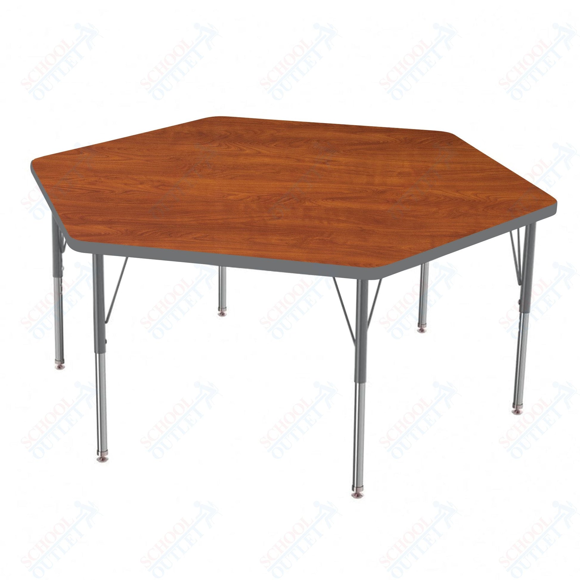 Marco MG2200 Series Hexagon Preschool Table 54.5" x 48" Adjustable Height 16" - 24" (MG2254 - MA) - SchoolOutlet