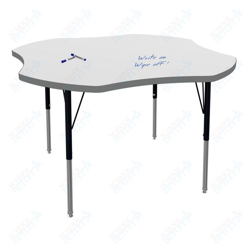 Marco MG2200 Series 48" Clover Activity Table w/ Dry Erase Top Adj Height 21" - 30" (MG2265 - DB) - SchoolOutlet