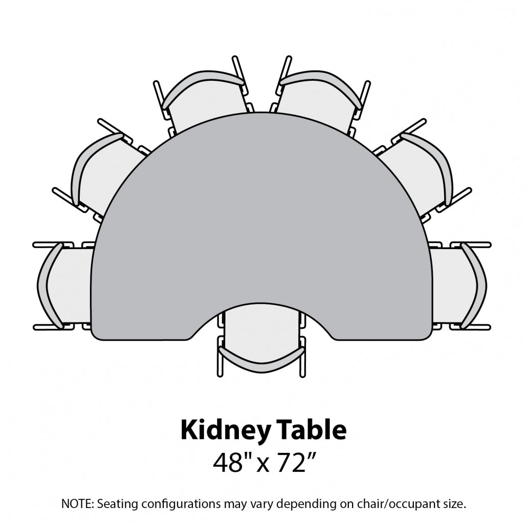 Marco MG2200 Series Kidney Activity Table 48" x 72" Adjustable Height 21" - 30" (MG2268 - MB) - SchoolOutlet
