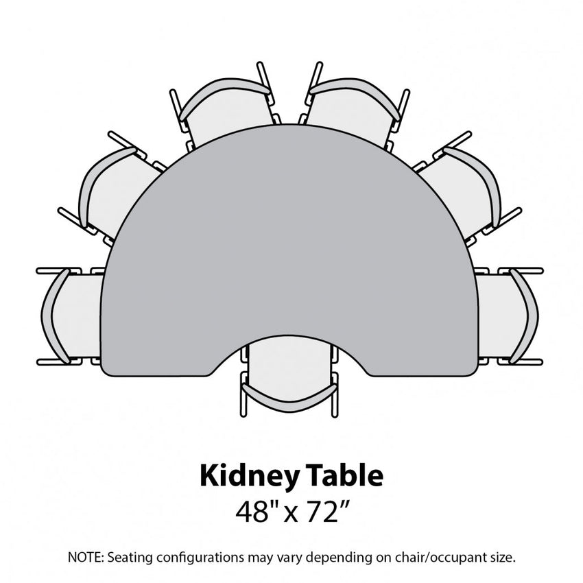 Marco MG2200 Series Kidney Activity Table 48" x 72" Adjustable Height 21" - 30" (MG2268 - MB) - SchoolOutlet