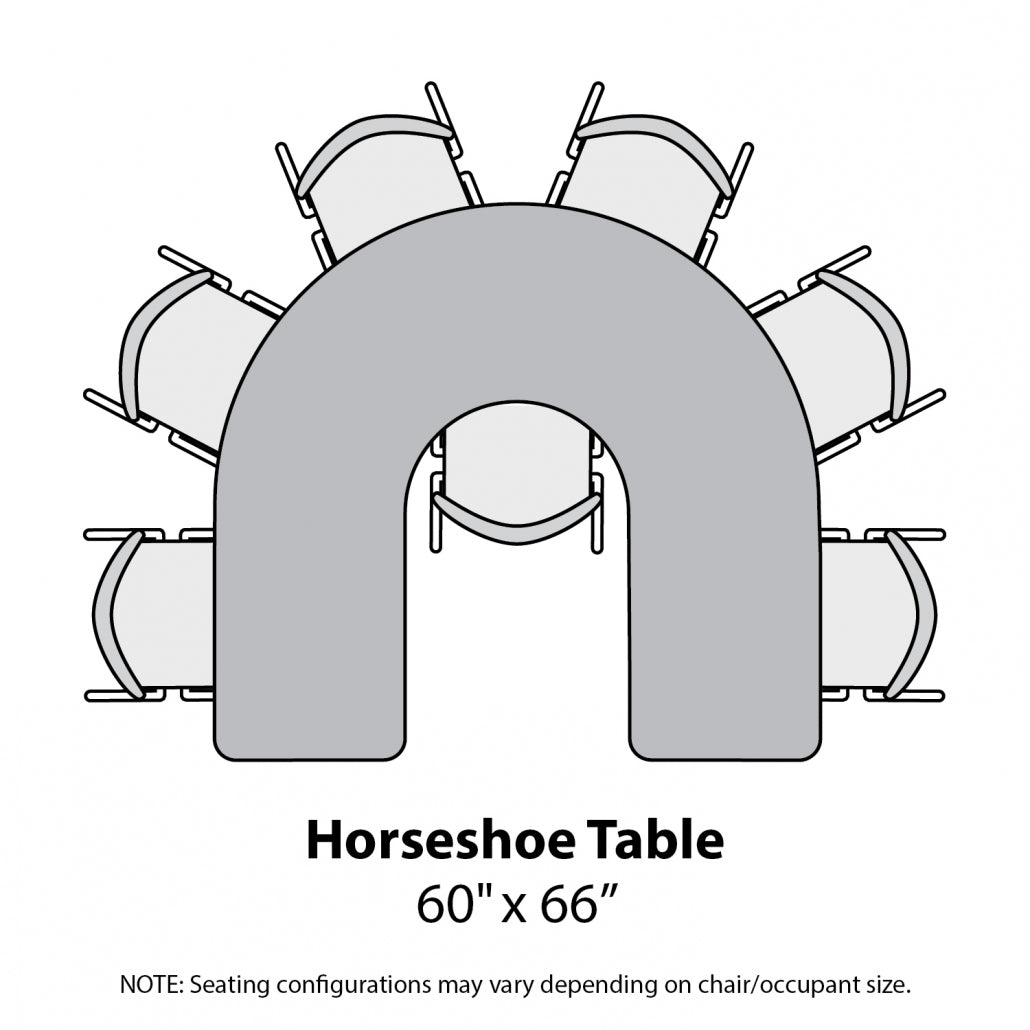 Marco MG2200 Series Horseshoe Activity Table 60" x 66" Adjustable Height 21" - 30" (MG2270 - MB) - SchoolOutlet