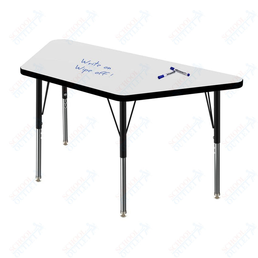 Marco MG2200 Series Trapezoid Preschool Table w/ Dry Erase Top 24" x 48" Adj Height 16" - 24" (MG2276 - DA) - SchoolOutlet
