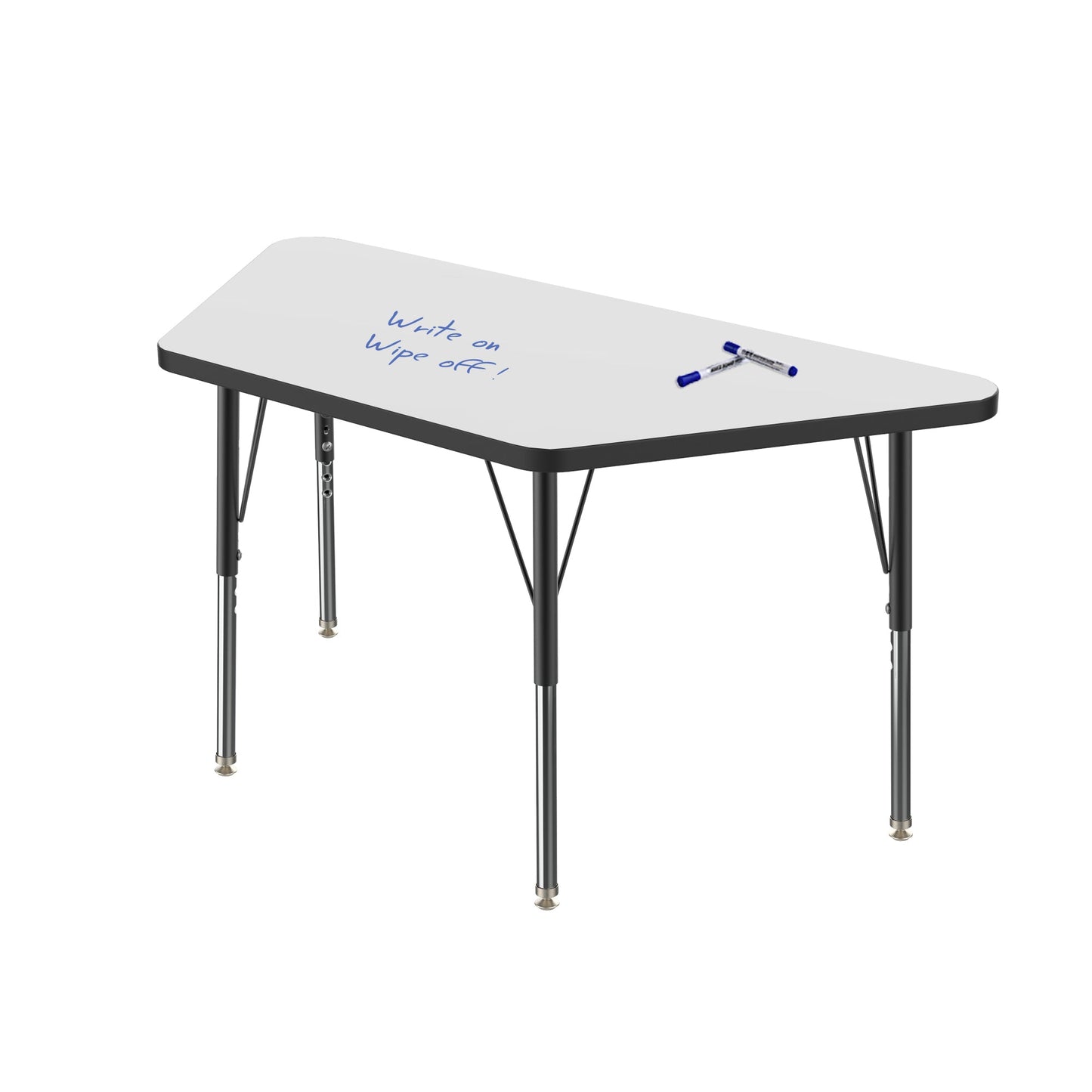 Marco MG2200 Series Trapezoid Preschool Table w/ Dry Erase Top 24" x 48" Adj Height 16" - 24" (MG2276 - DA) - SchoolOutlet