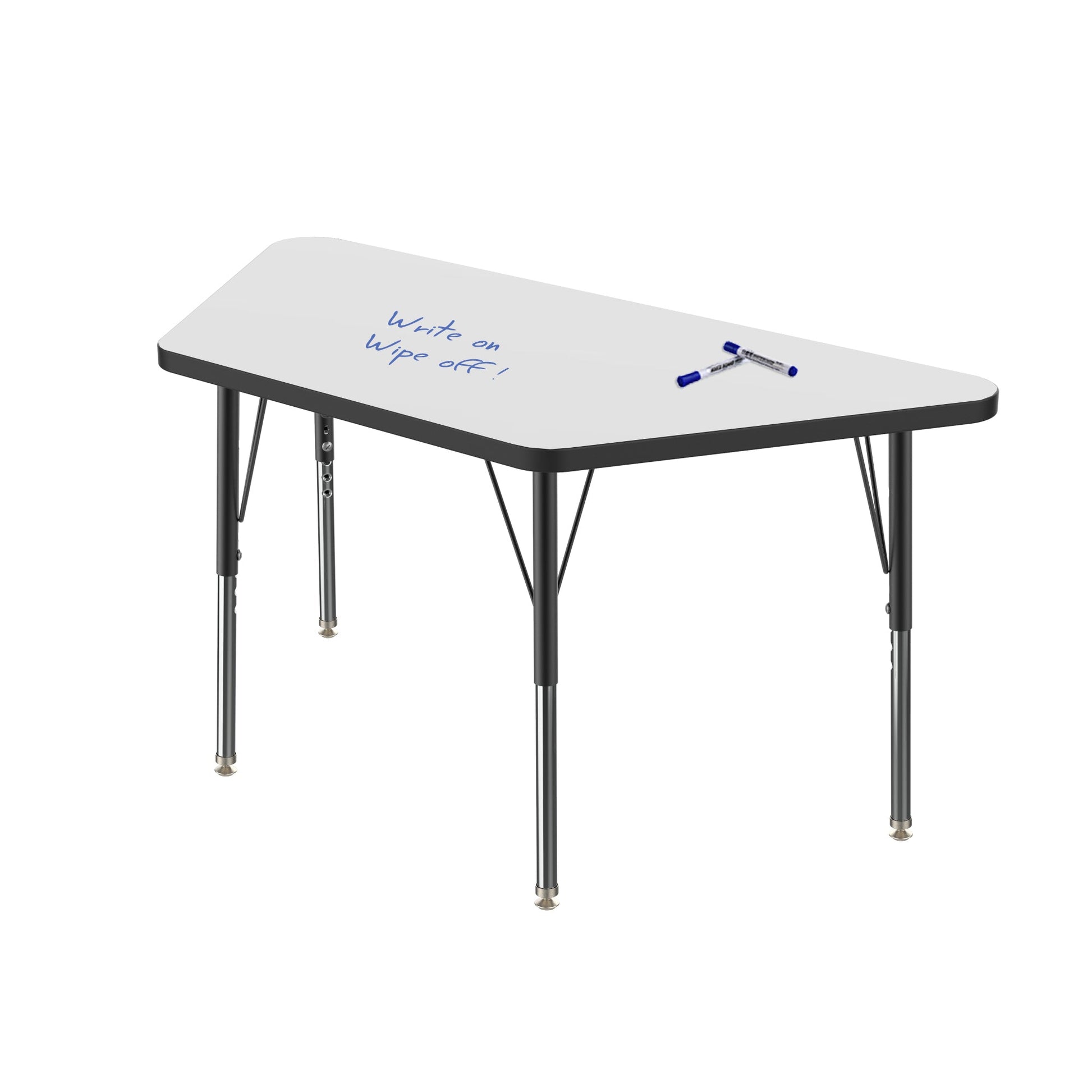Marco MG2200 Series Trapezoid Preschool Table w/ Dry Erase Top 24" x 48" Adj Height 16" - 24" (MG2276 - DA) - SchoolOutlet
