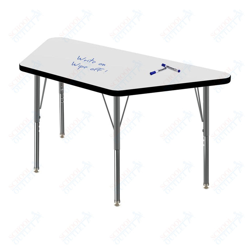 Marco MG2200 Series Trapezoid Preschool Table w/ Dry Erase Top 24" x 48" Adj Height 16" - 24" (MG2276 - DA) - SchoolOutlet