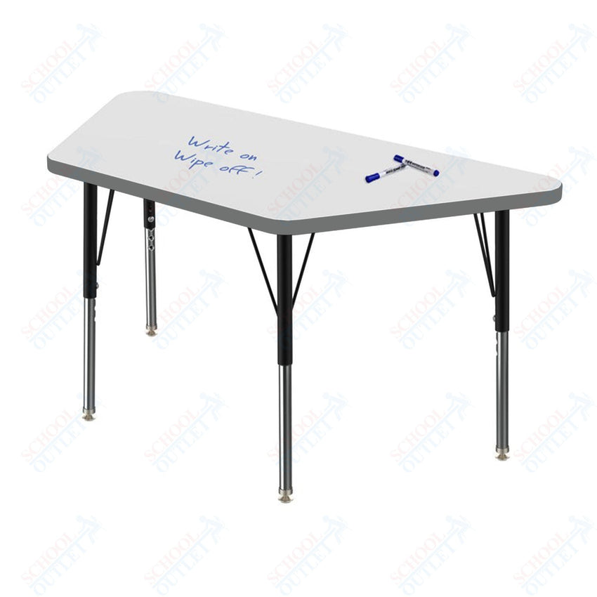 Marco MG2200 Series Trapezoid Preschool Table w/ Dry Erase Top 24" x 48" Adj Height 16" - 24" (MG2276 - DA) - SchoolOutlet