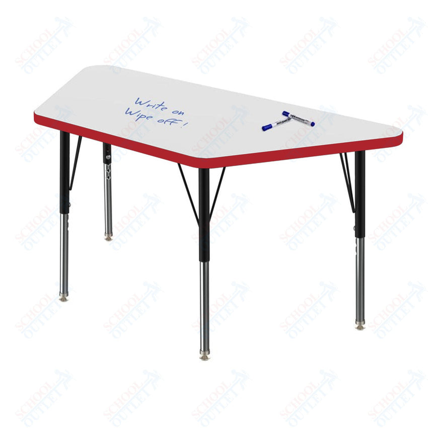 Marco MG2200 Series Trapezoid Preschool Table w/ Dry Erase Top 24" x 48" Adj Height 16" - 24" (MG2276 - DA) - SchoolOutlet