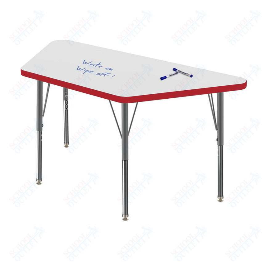 Marco MG2200 Series Trapezoid Preschool Table w/ Dry Erase Top 24" x 48" Adj Height 16" - 24" (MG2276 - DA) - SchoolOutlet