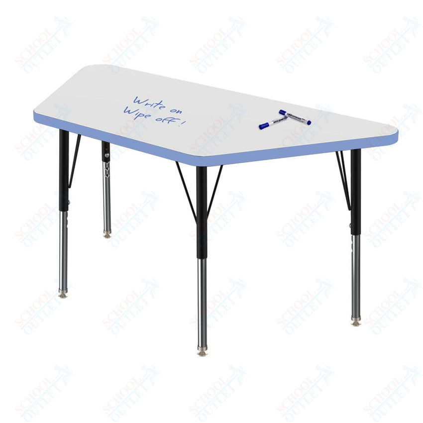 Marco MG2200 Series Trapezoid Preschool Table w/ Dry Erase Top 24" x 48" Adj Height 16" - 24" (MG2276 - DA) - SchoolOutlet