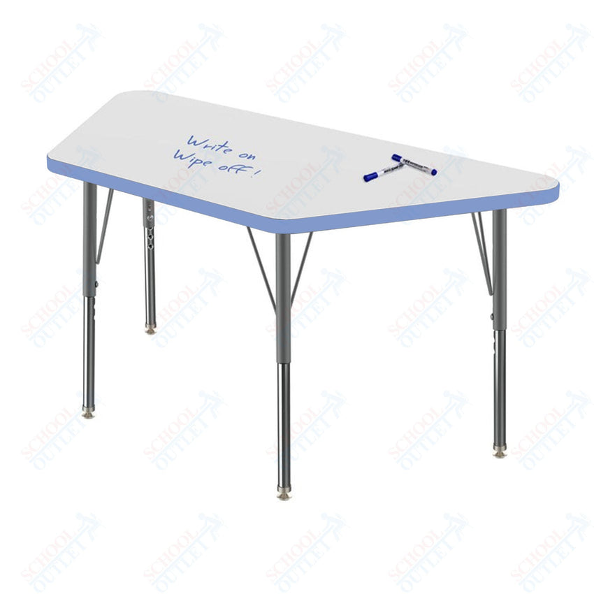 Marco MG2200 Series Trapezoid Preschool Table w/ Dry Erase Top 24" x 48" Adj Height 16" - 24" (MG2276 - DA) - SchoolOutlet
