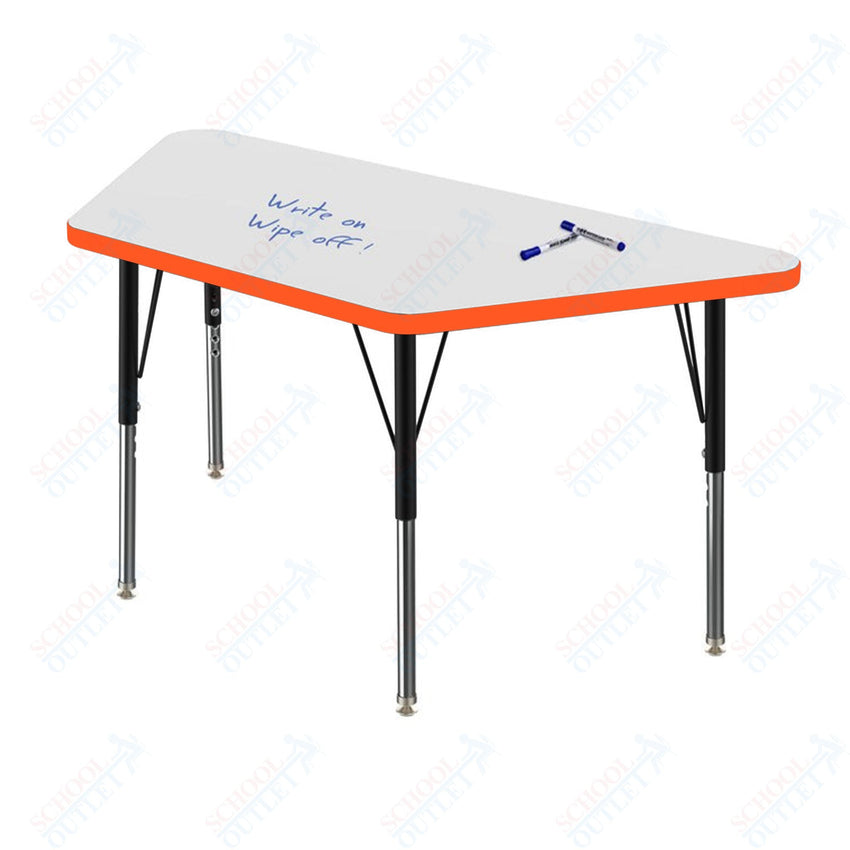 Marco MG2200 Series Trapezoid Preschool Table w/ Dry Erase Top 24" x 48" Adj Height 16" - 24" (MG2276 - DA) - SchoolOutlet