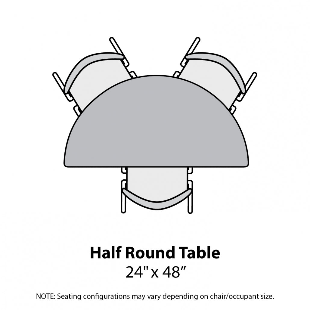 Marco MG2200 Series 48" Half Round Activity Table w/ Dry Erase Top Adj Height 21" - 30" (MG2277 - DB) - SchoolOutlet