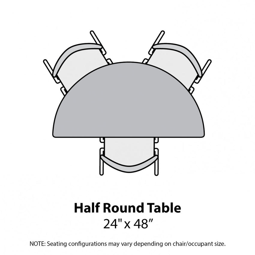 Marco MG2200 Series 48" Half Round Activity Table w/ Dry Erase Top Adj Height 21" - 30" (MG2277 - DB) - SchoolOutlet