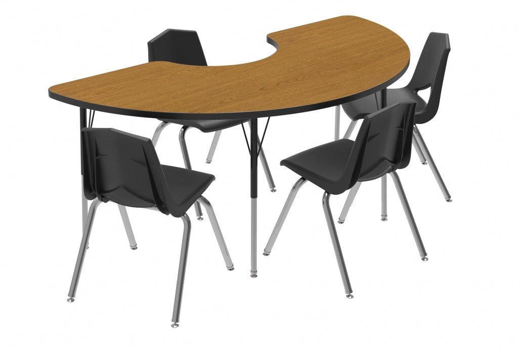 Marco MG2200 Series Half Moon Activity Table 36" x 72" Adjustable Height 21" - 30" (MG2279 - MB) - SchoolOutlet
