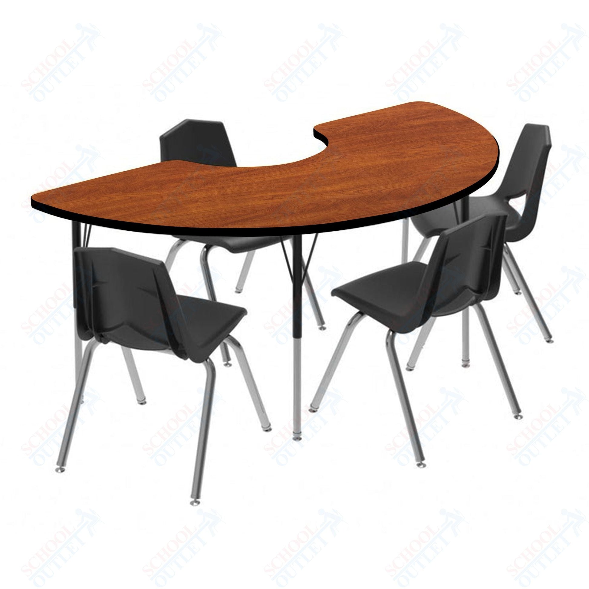 Marco MG2200 Series Half Moon Activity Table 36" x 72" Adjustable Height 21" - 30" (MG2279 - MB) - SchoolOutlet