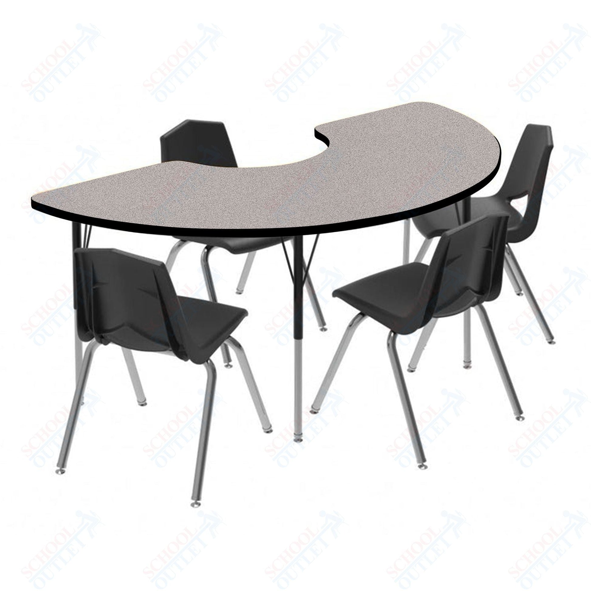 Marco MG2200 Series Half Moon Activity Table 36" x 72" Adjustable Height 21" - 30" (MG2279 - MB) - SchoolOutlet