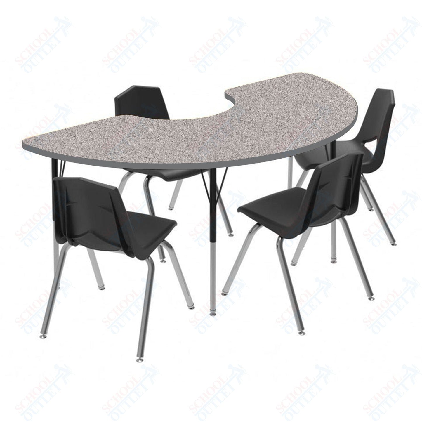 Marco MG2200 Series Half Moon Activity Table 36" x 72" Adjustable Height 21" - 30" (MG2279 - MB) - SchoolOutlet