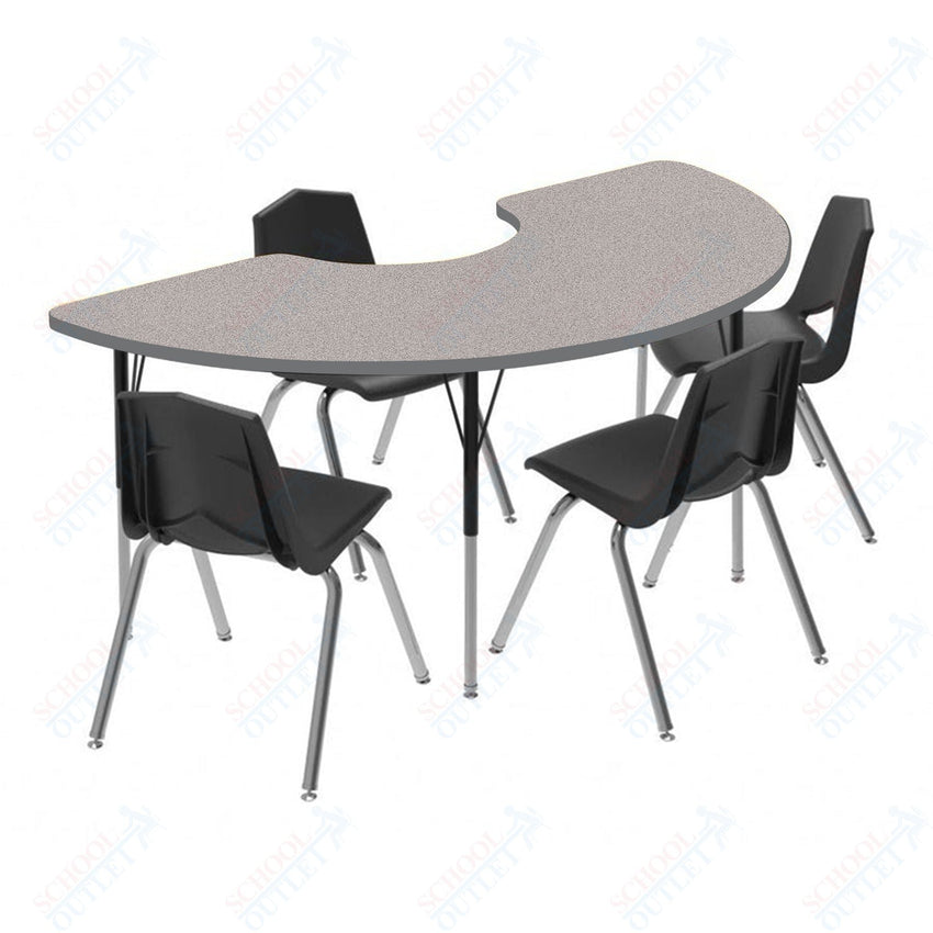 Marco MG2200 Series Half Moon Activity Table 36" x 72" Adjustable Height 21" - 30" (MG2279 - MB) - SchoolOutlet