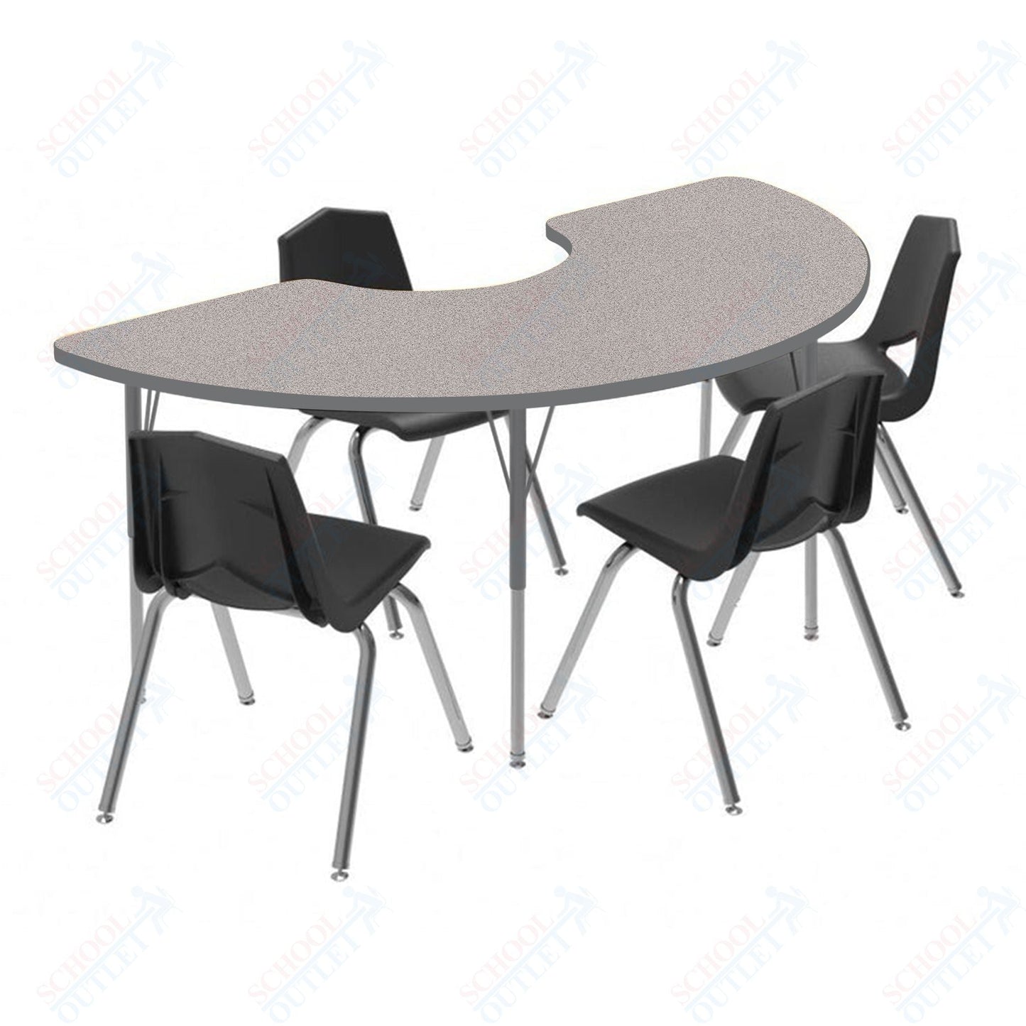 Marco MG2200 Series Half Moon Activity Table 36" x 72" Adjustable Height 21" - 30" (MG2279 - MB) - SchoolOutlet