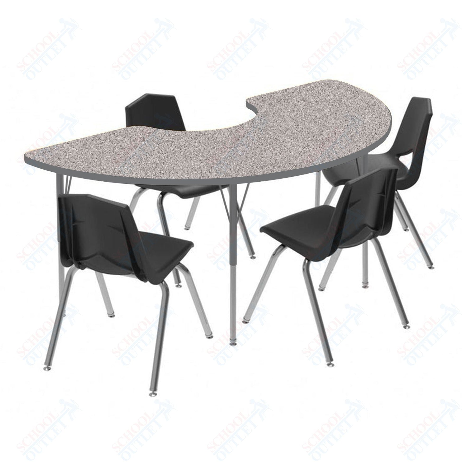 Marco MG2200 Series Half Moon Activity Table 36" x 72" Adjustable Height 21" - 30" (MG2279 - MB) - SchoolOutlet