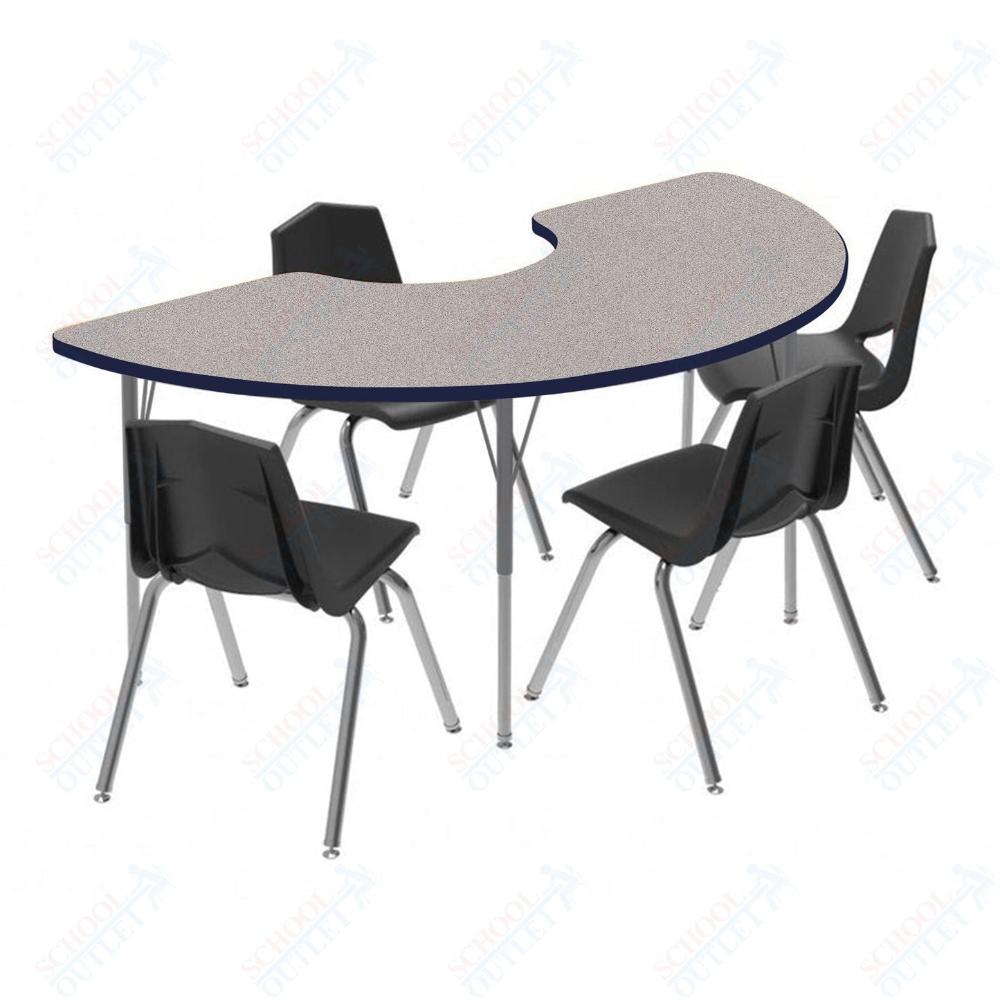Marco MG2200 Series Half Moon Activity Table 36" x 72" Adjustable Height 21" - 30" (MG2279 - MB) - SchoolOutlet