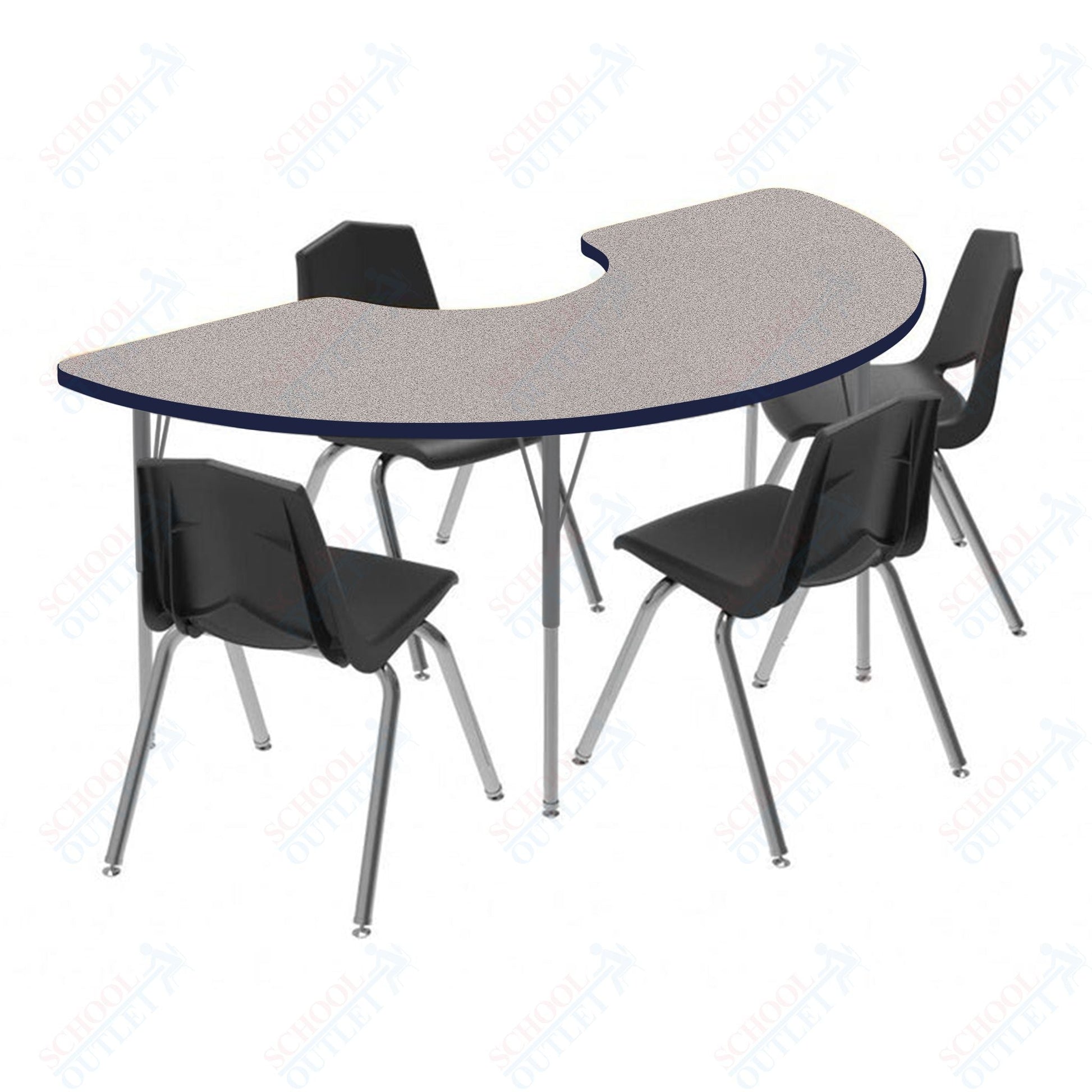 Marco MG2200 Series Half Moon Activity Table 36" x 72" Adjustable Height 21" - 30" (MG2279 - MB) - SchoolOutlet