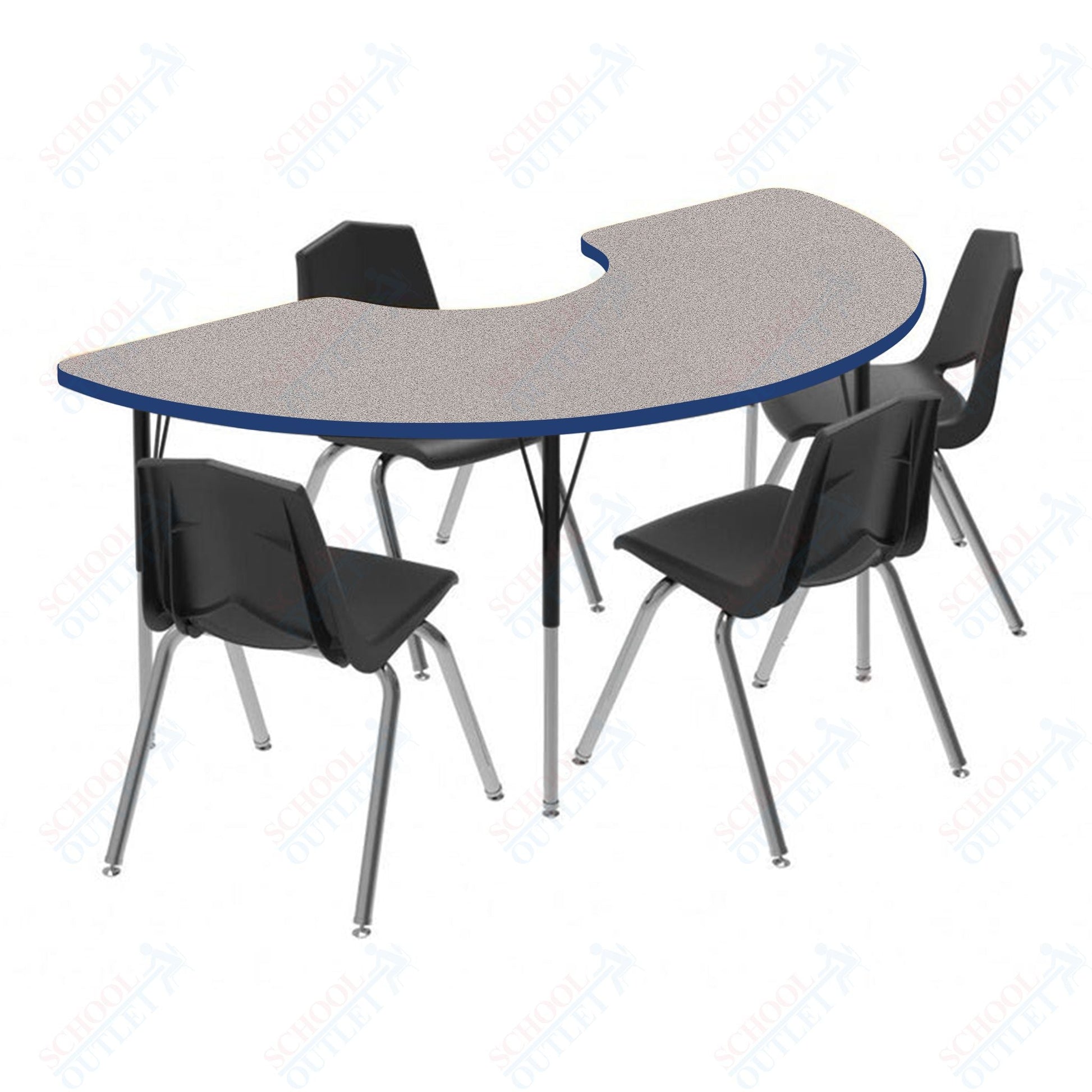Marco MG2200 Series Half Moon Activity Table 36" x 72" Adjustable Height 21" - 30" (MG2279 - MB) - SchoolOutlet