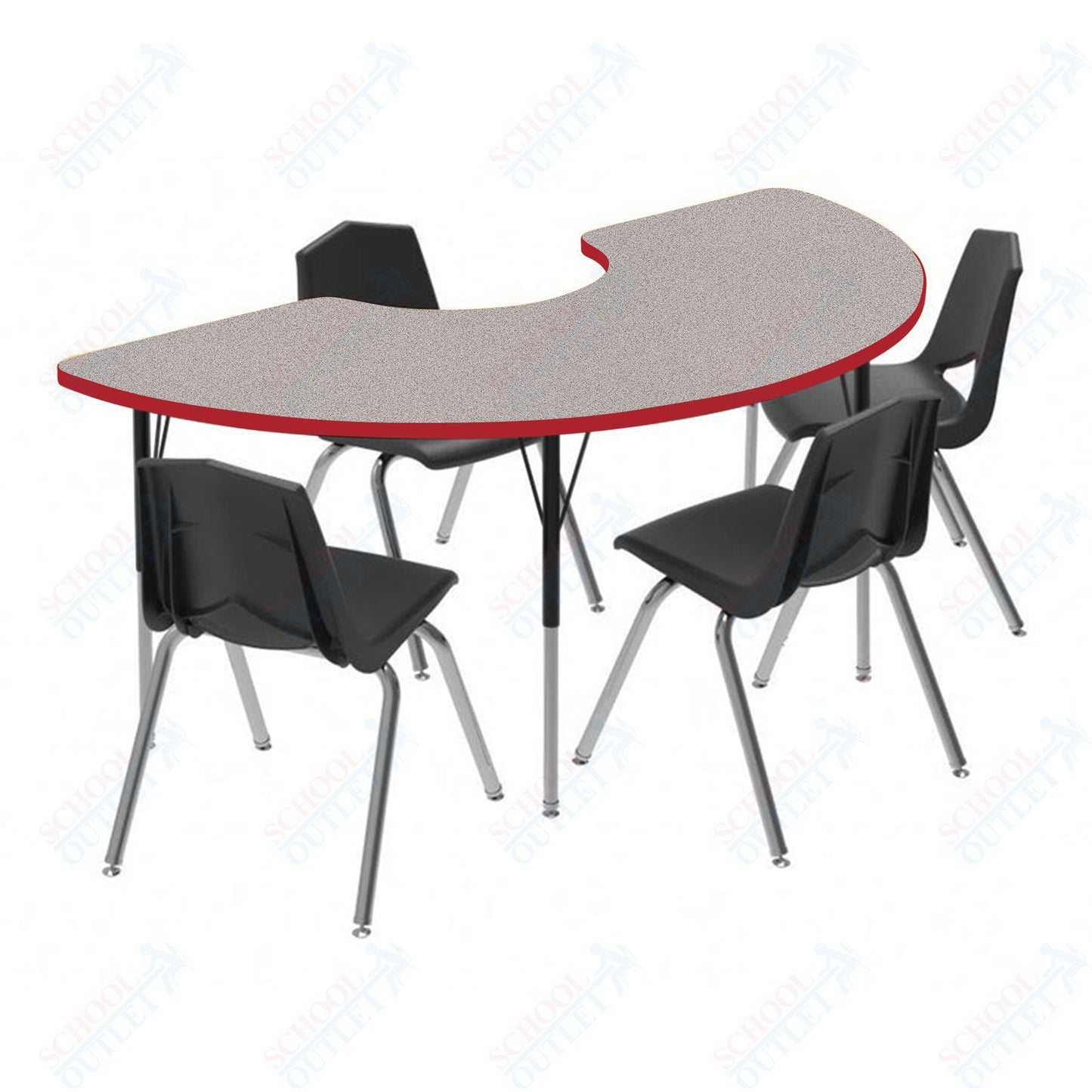 Marco MG2200 Series Half Moon Activity Table 36" x 72" Adjustable Height 21" - 30" (MG2279 - MB) - SchoolOutlet