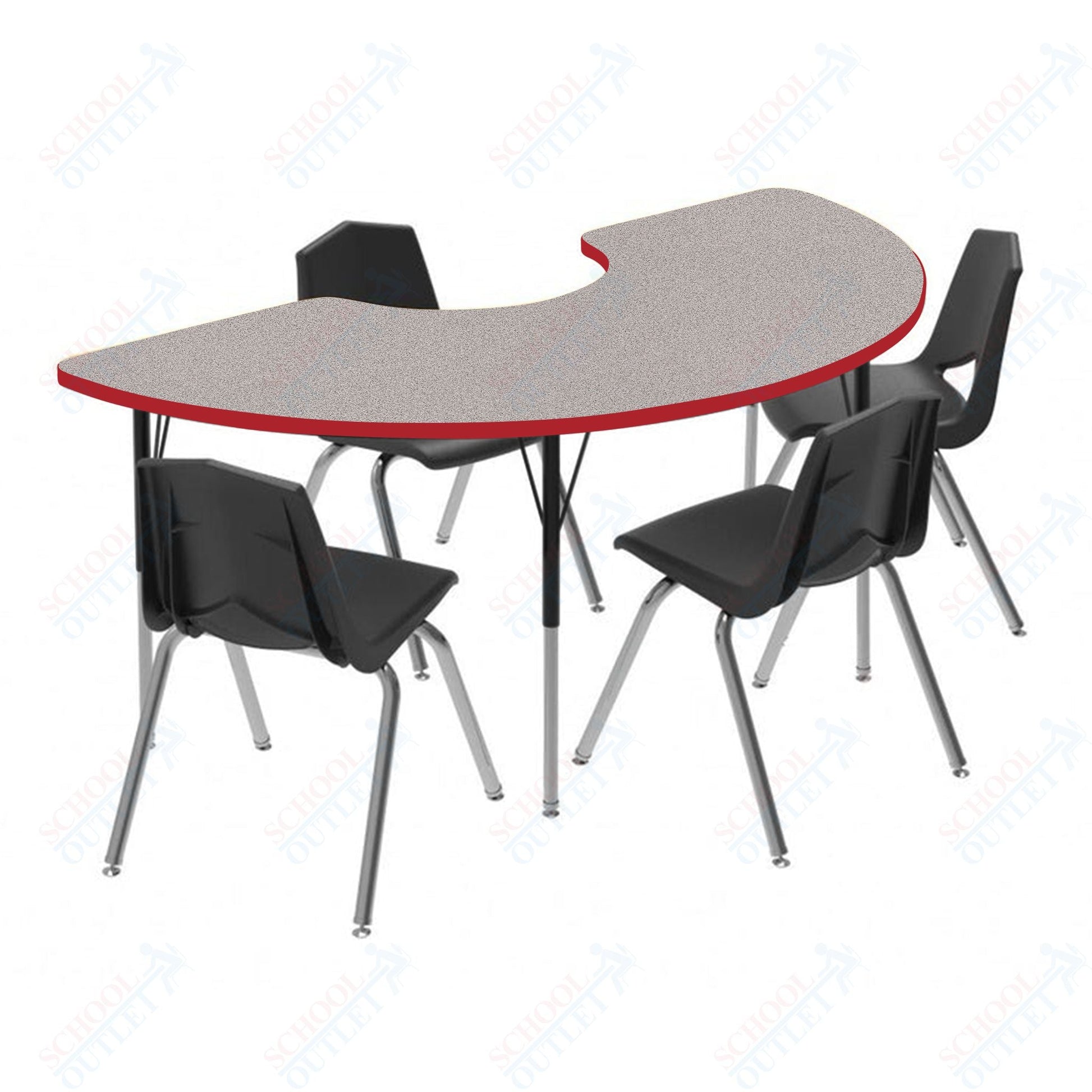 Marco MG2200 Series Half Moon Activity Table 36" x 72" Adjustable Height 21" - 30" (MG2279 - MB) - SchoolOutlet