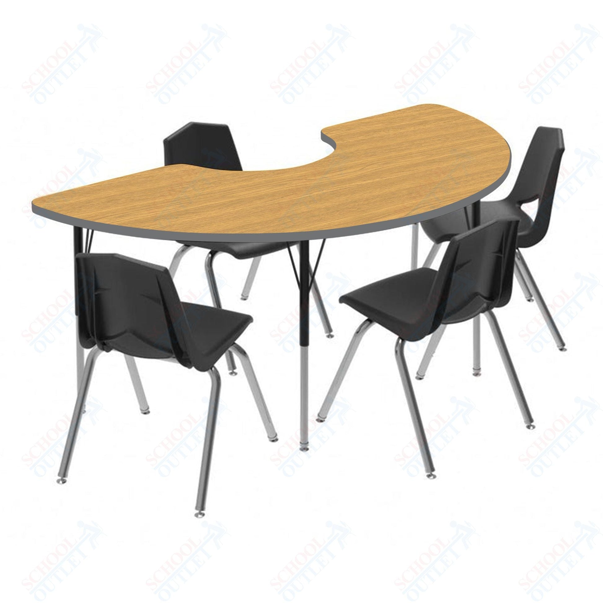 Marco MG2200 Series Half Moon Activity Table 36" x 72" Adjustable Height 21" - 30" (MG2279 - MB) - SchoolOutlet