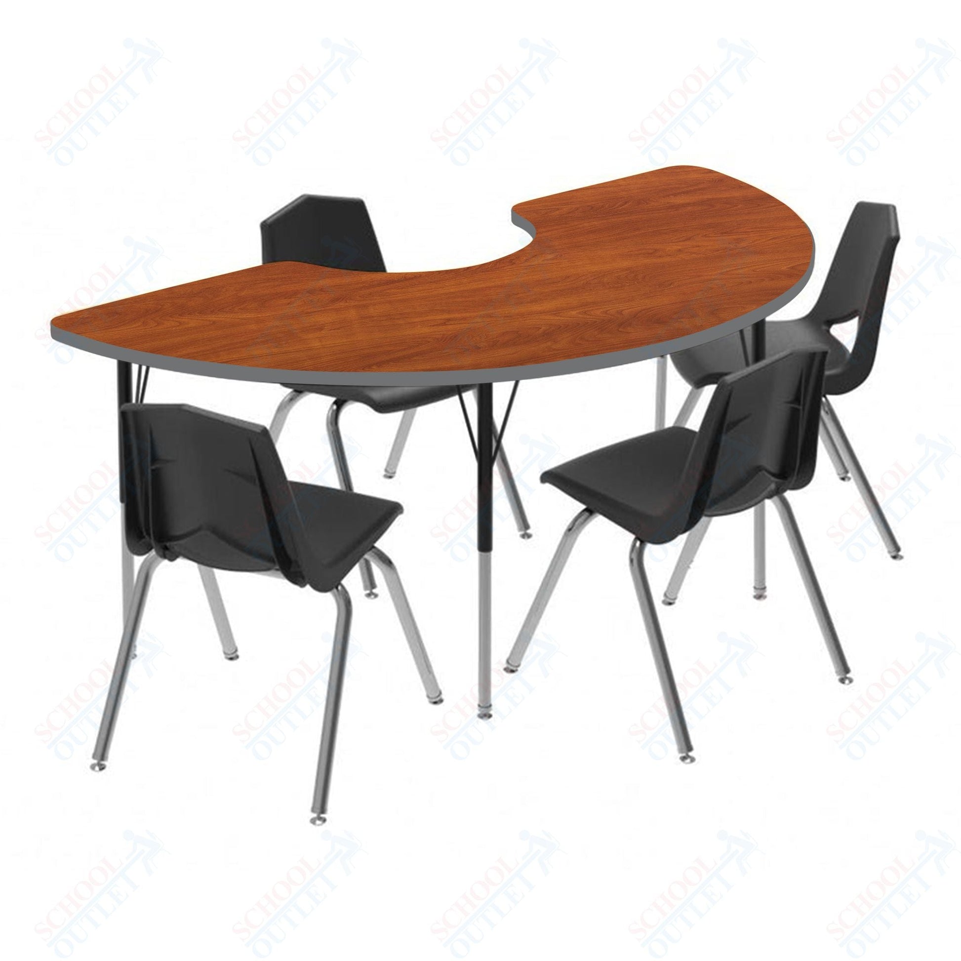 Marco MG2200 Series Half Moon Activity Table 36" x 72" Adjustable Height 21" - 30" (MG2279 - MB) - SchoolOutlet