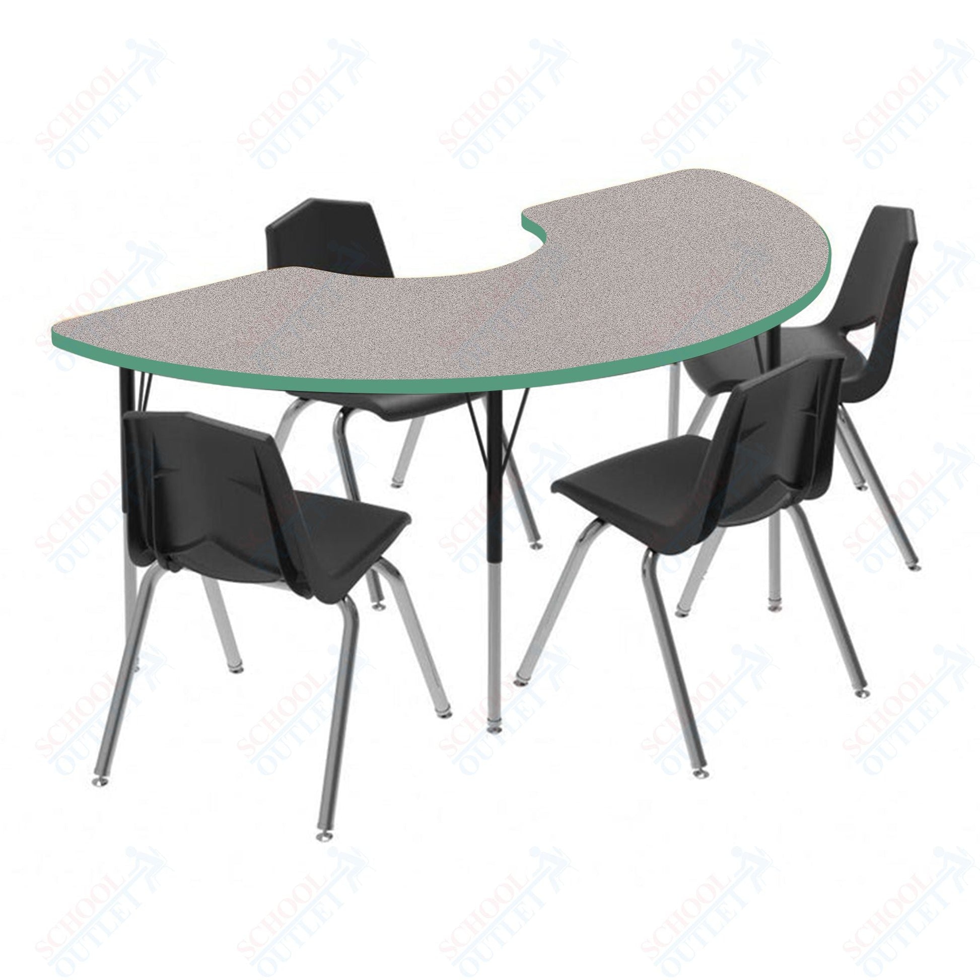Marco MG2200 Series Half Moon Activity Table 36" x 72" Adjustable Height 21" - 30" (MG2279 - MB) - SchoolOutlet