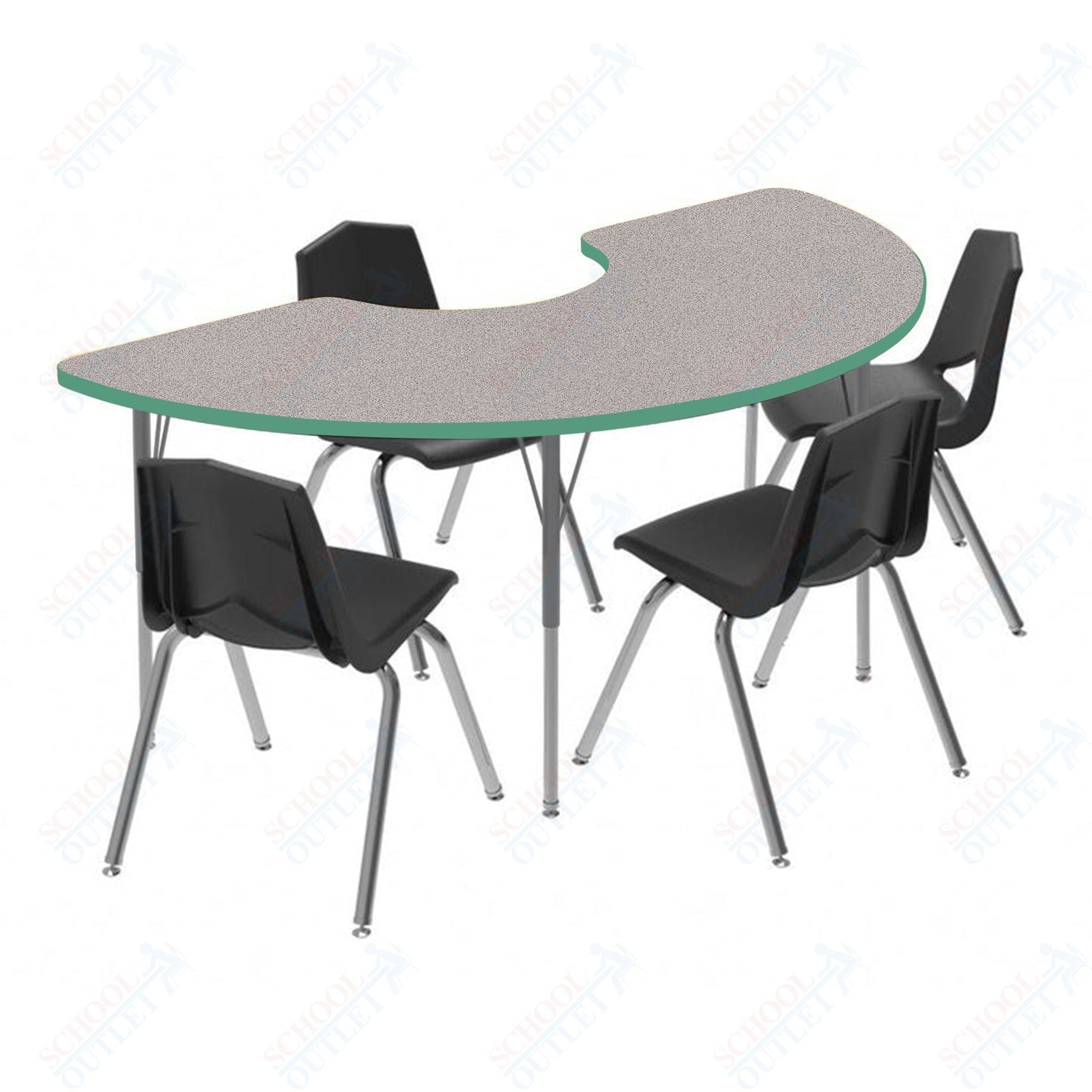 Marco MG2200 Series Half Moon Activity Table 36" x 72" Adjustable Height 21" - 30" (MG2279 - MB) - SchoolOutlet