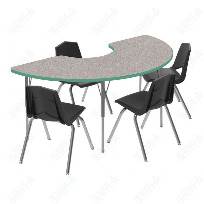 Marco MG2200 Series Half Moon Activity Table 36" x 72" Adjustable Height 21" - 30" (MG2279 - MB) - SchoolOutlet
