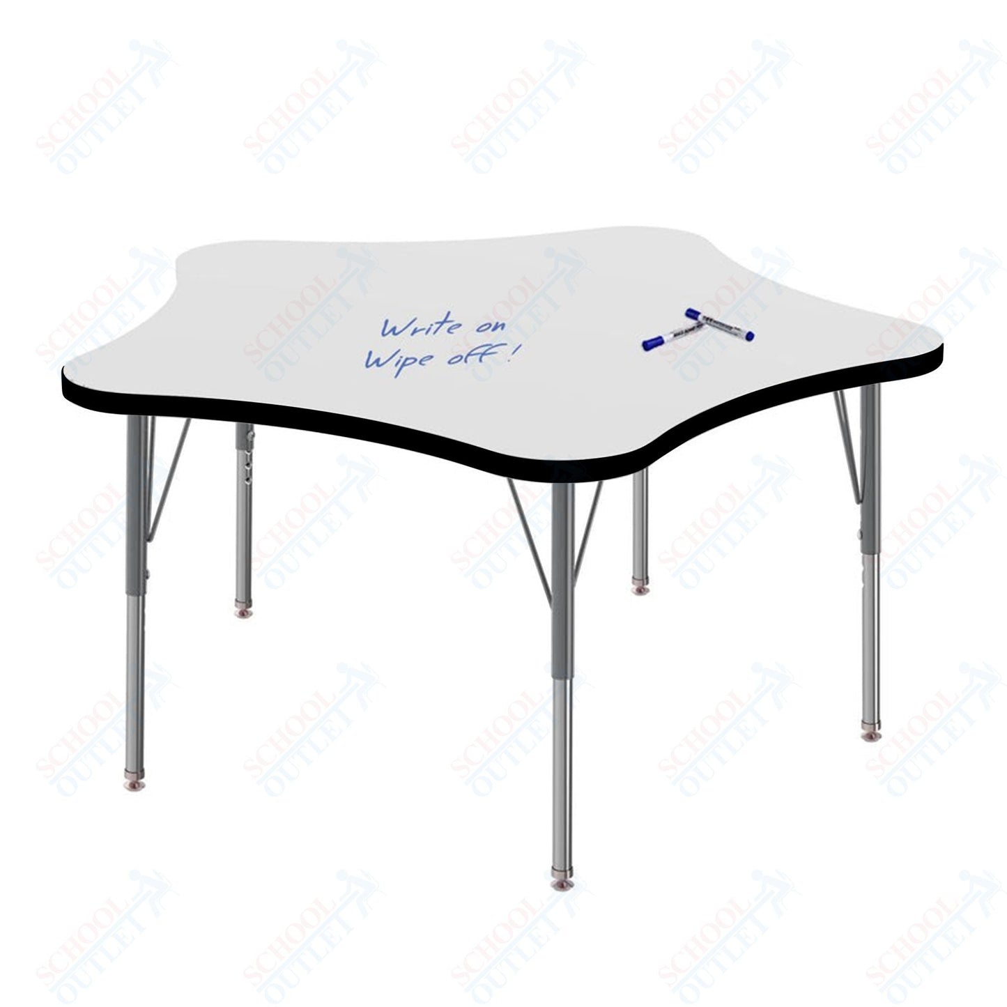 Marco MG2200 Series 48" 5 - Star Preschool Table w/ Dry Erase Top Adj Height 16" - 24" (MG2280 - DA) - SchoolOutlet