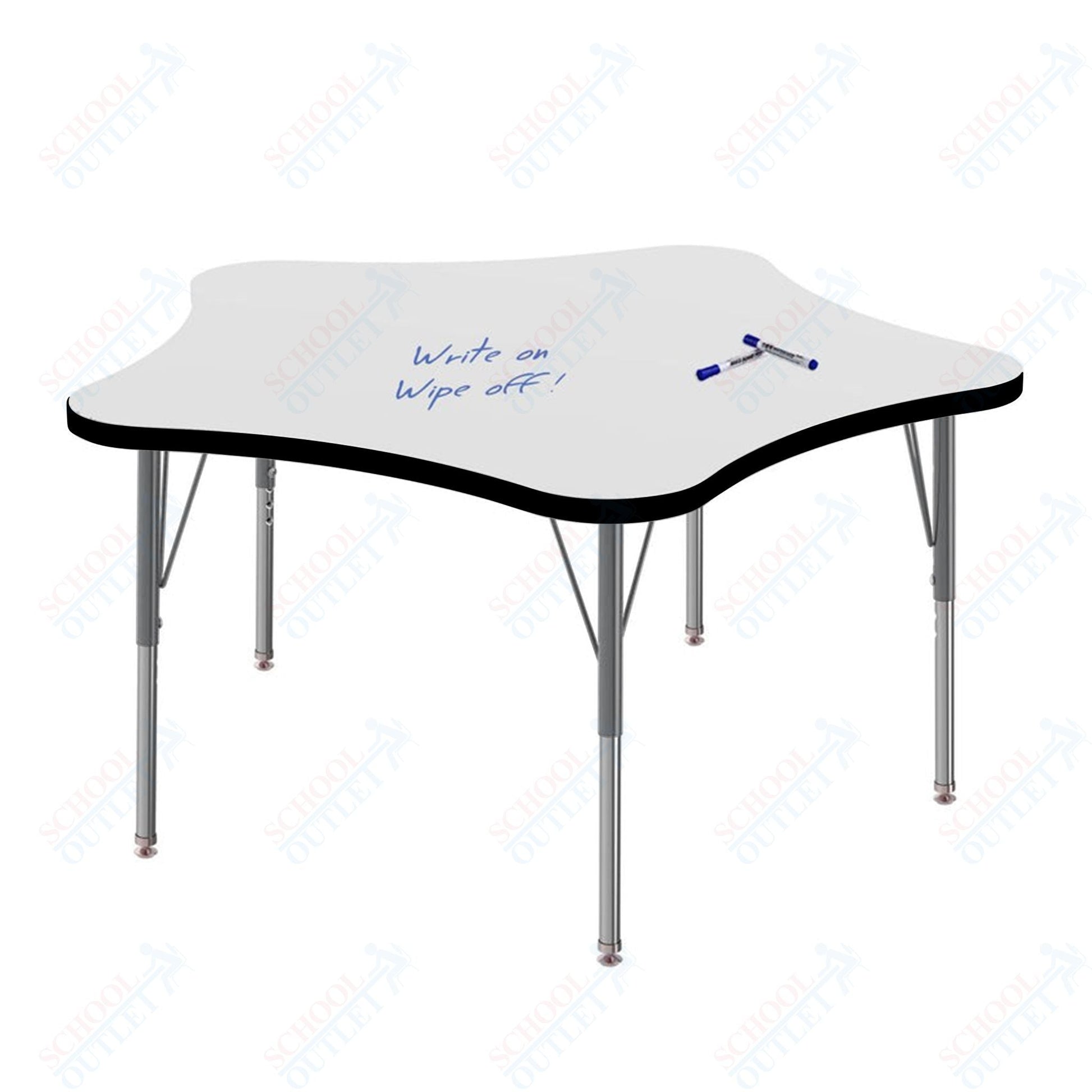 Marco MG2200 Series 48" 5 - Star Preschool Table w/ Dry Erase Top Adj Height 16" - 24" (MG2280 - DA) - SchoolOutlet