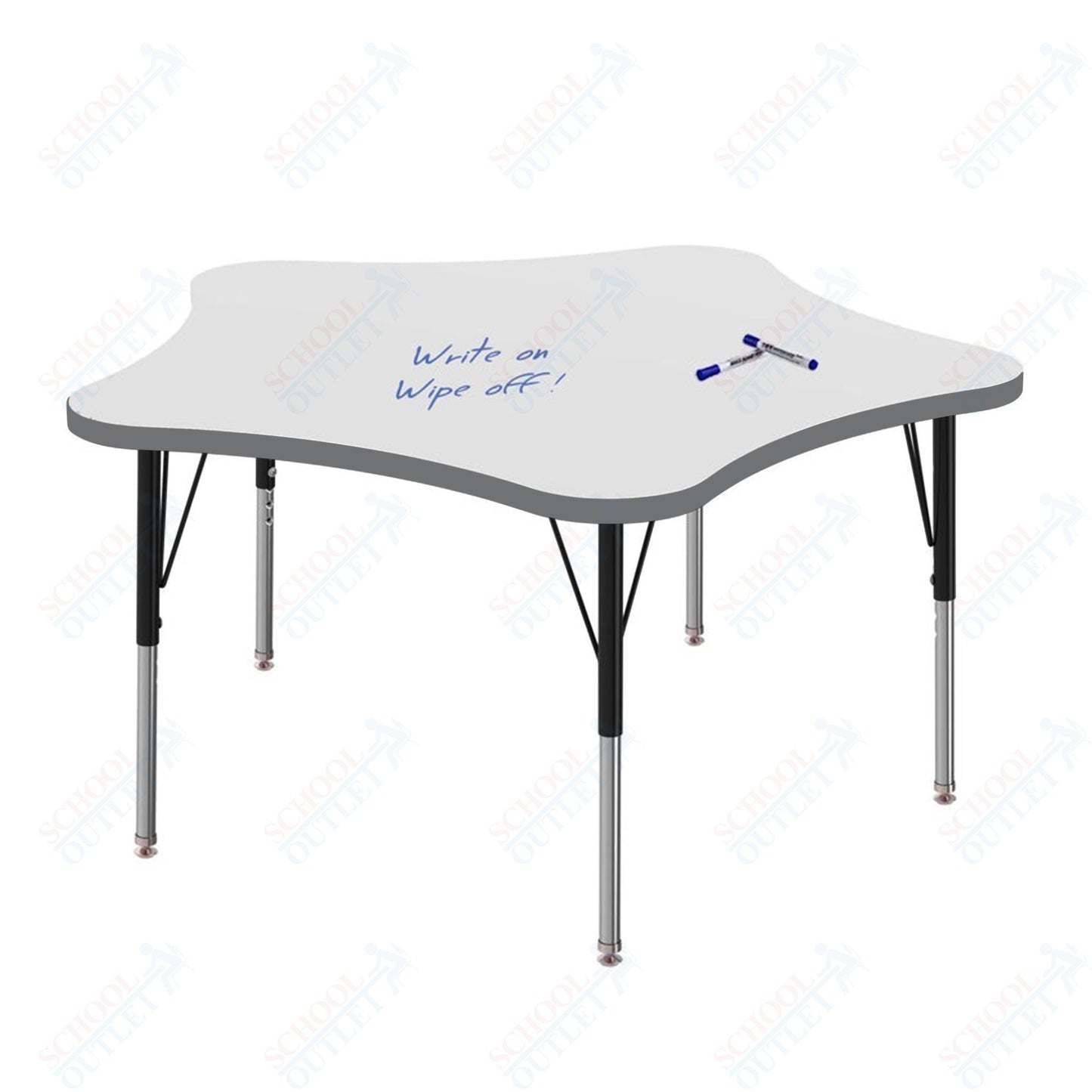Marco MG2200 Series 48" 5 - Star Preschool Table w/ Dry Erase Top Adj Height 16" - 24" (MG2280 - DA) - SchoolOutlet