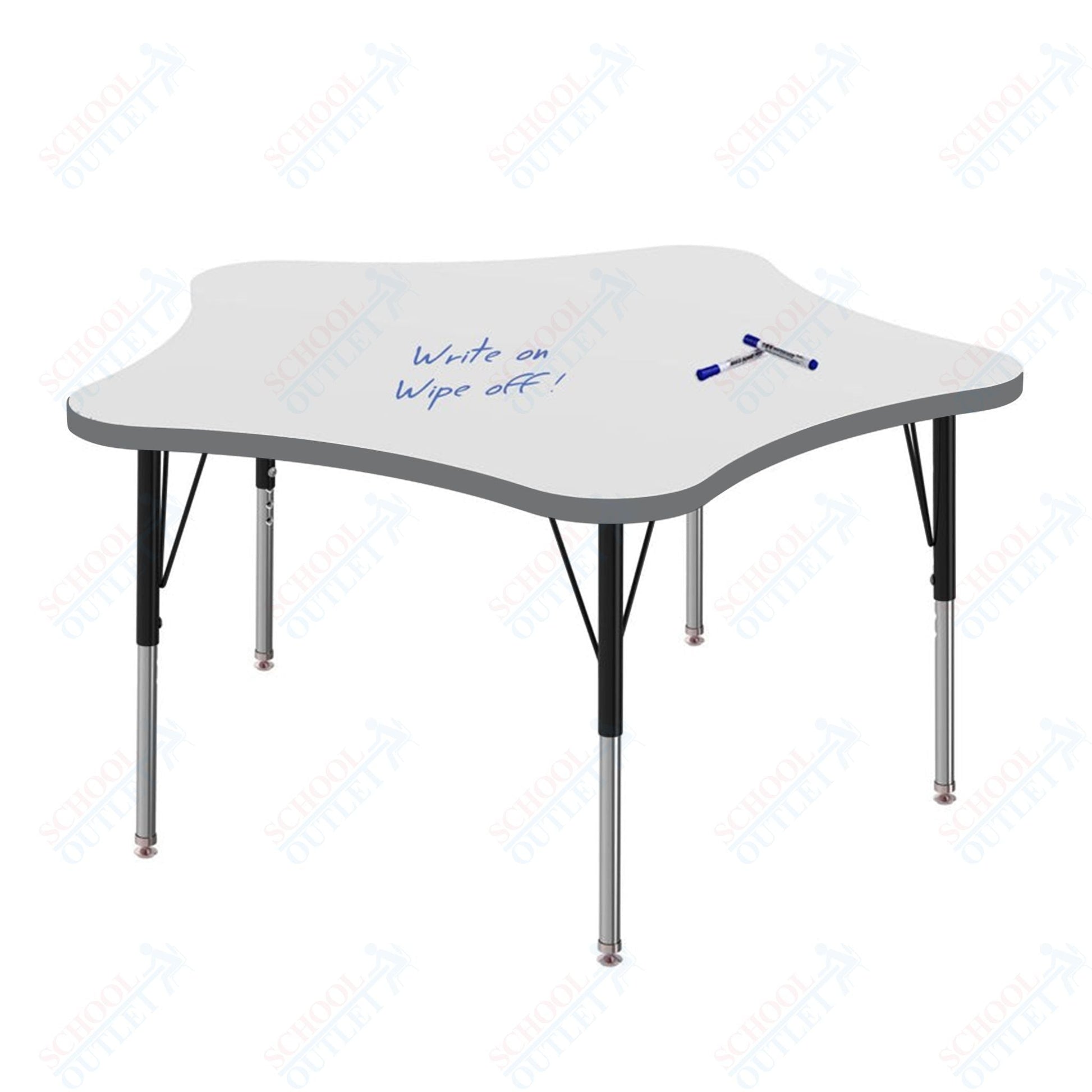 Marco MG2200 Series 48" 5 - Star Preschool Table w/ Dry Erase Top Adj Height 16" - 24" (MG2280 - DA) - SchoolOutlet