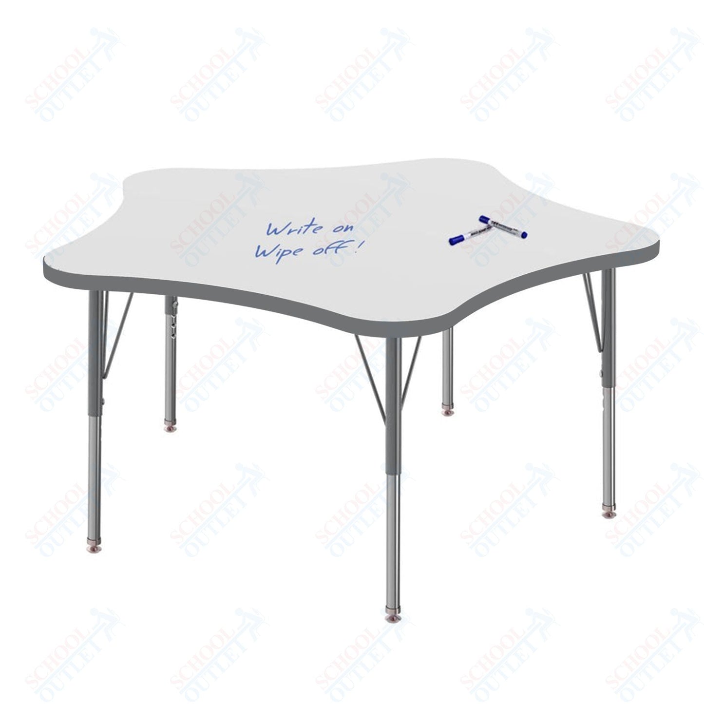 Marco MG2200 Series 48" 5 - Star Preschool Table w/ Dry Erase Top Adj Height 16" - 24" (MG2280 - DA) - SchoolOutlet