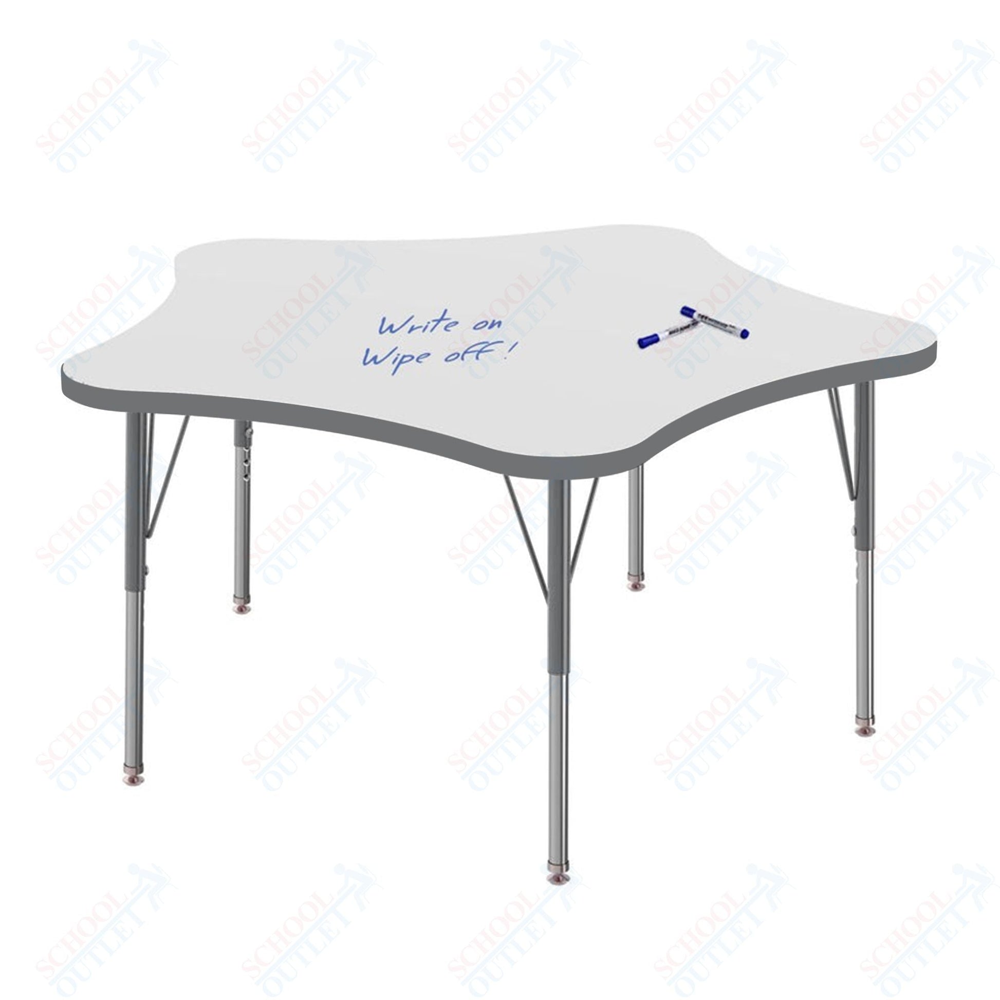 Marco MG2200 Series 48" 5 - Star Preschool Table w/ Dry Erase Top Adj Height 16" - 24" (MG2280 - DA) - SchoolOutlet