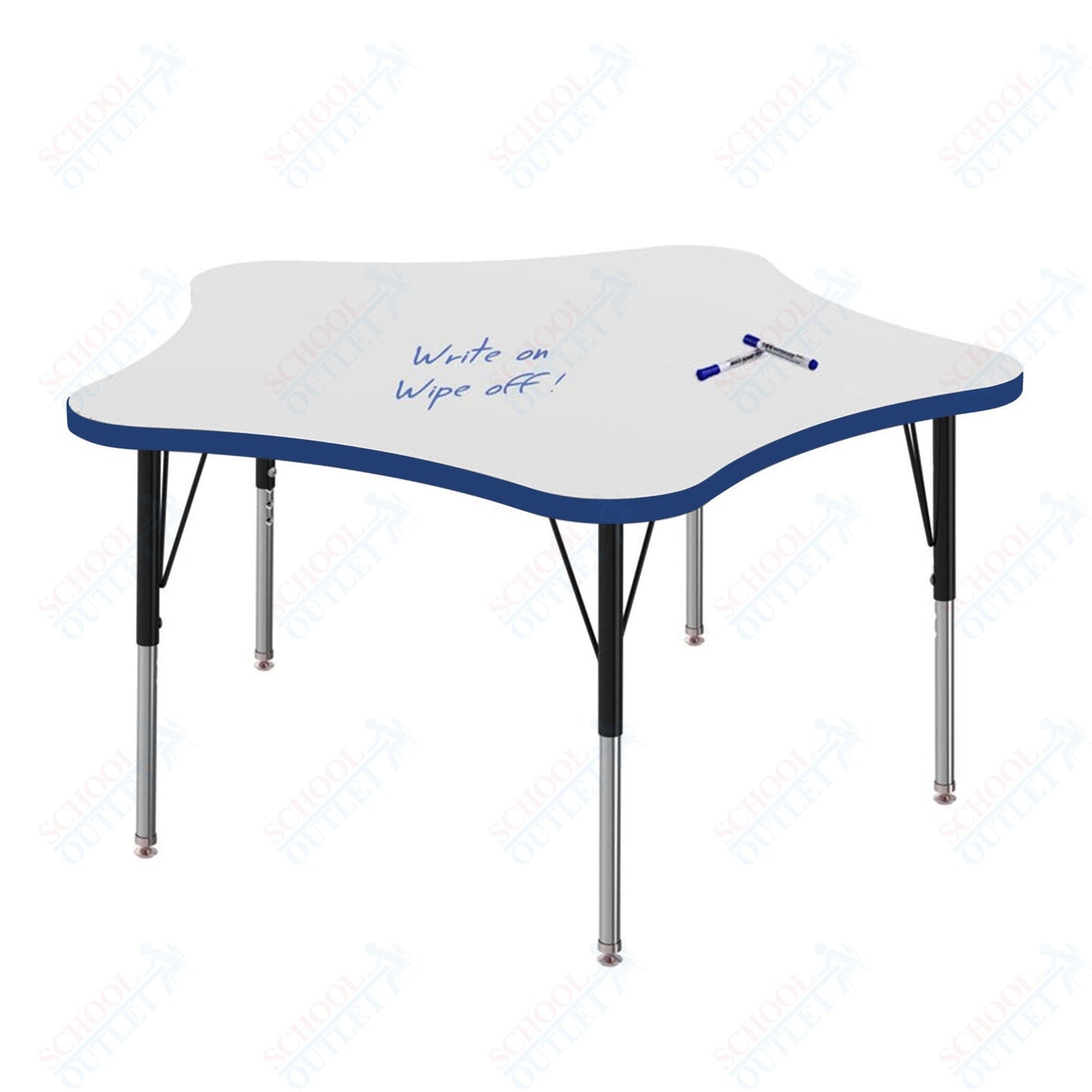 Marco MG2200 Series 48" 5 - Star Preschool Table w/ Dry Erase Top Adj Height 16" - 24" (MG2280 - DA) - SchoolOutlet