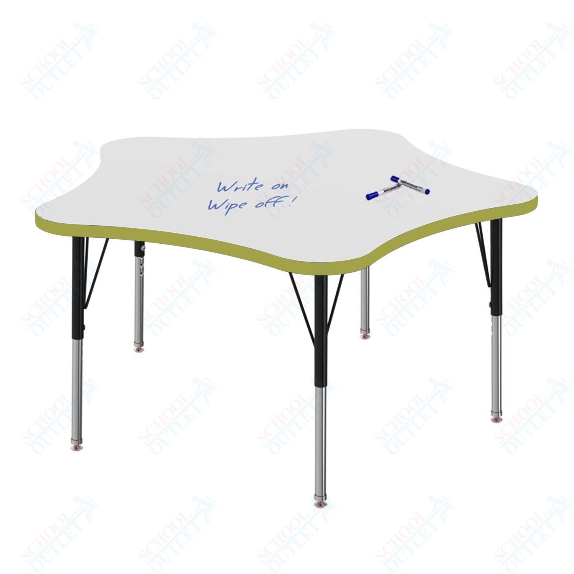 Marco MG2200 Series 48" 5 - Star Preschool Table w/ Dry Erase Top Adj Height 16" - 24" (MG2280 - DA) - SchoolOutlet