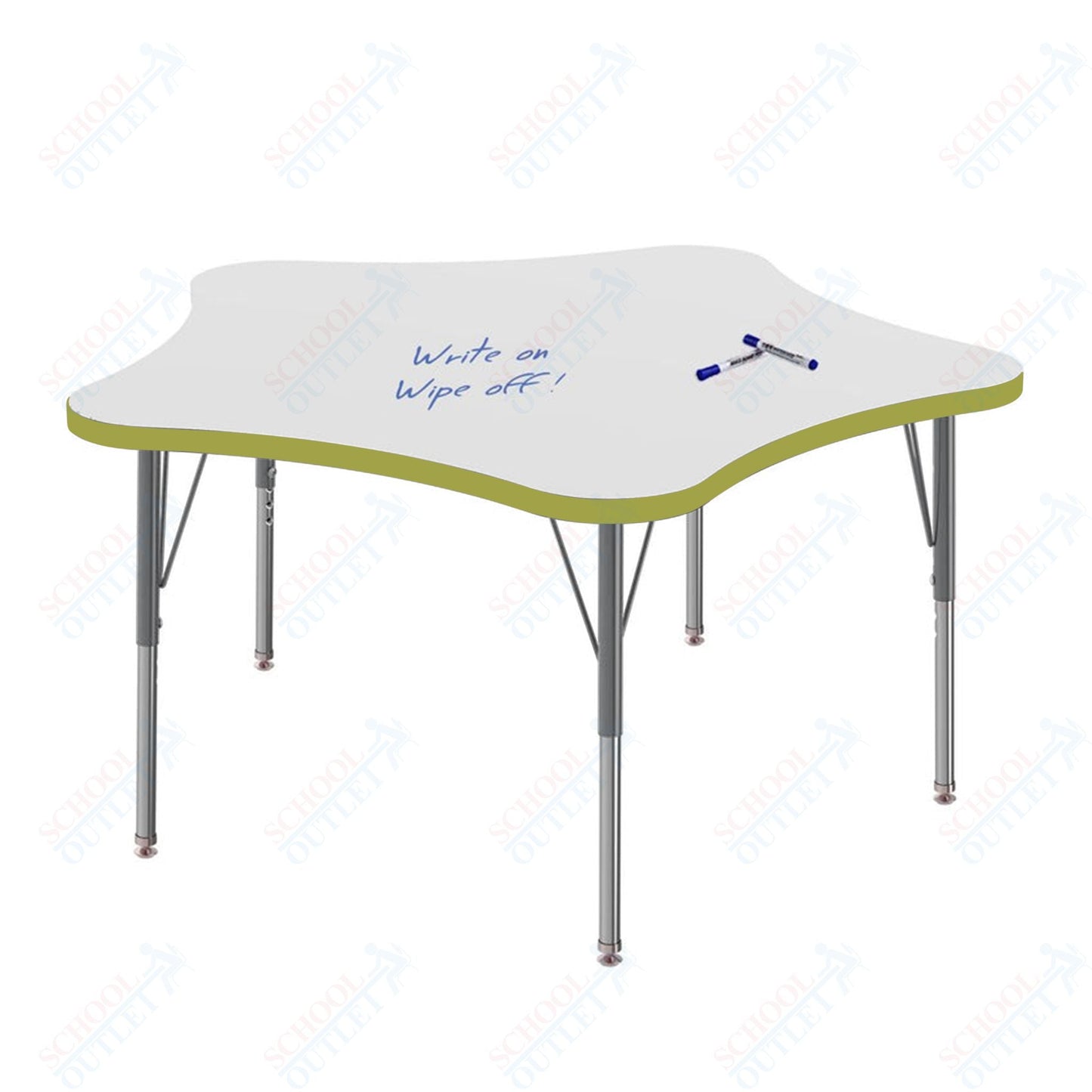 Marco MG2200 Series 48" 5 - Star Preschool Table w/ Dry Erase Top Adj Height 16" - 24" (MG2280 - DA) - SchoolOutlet