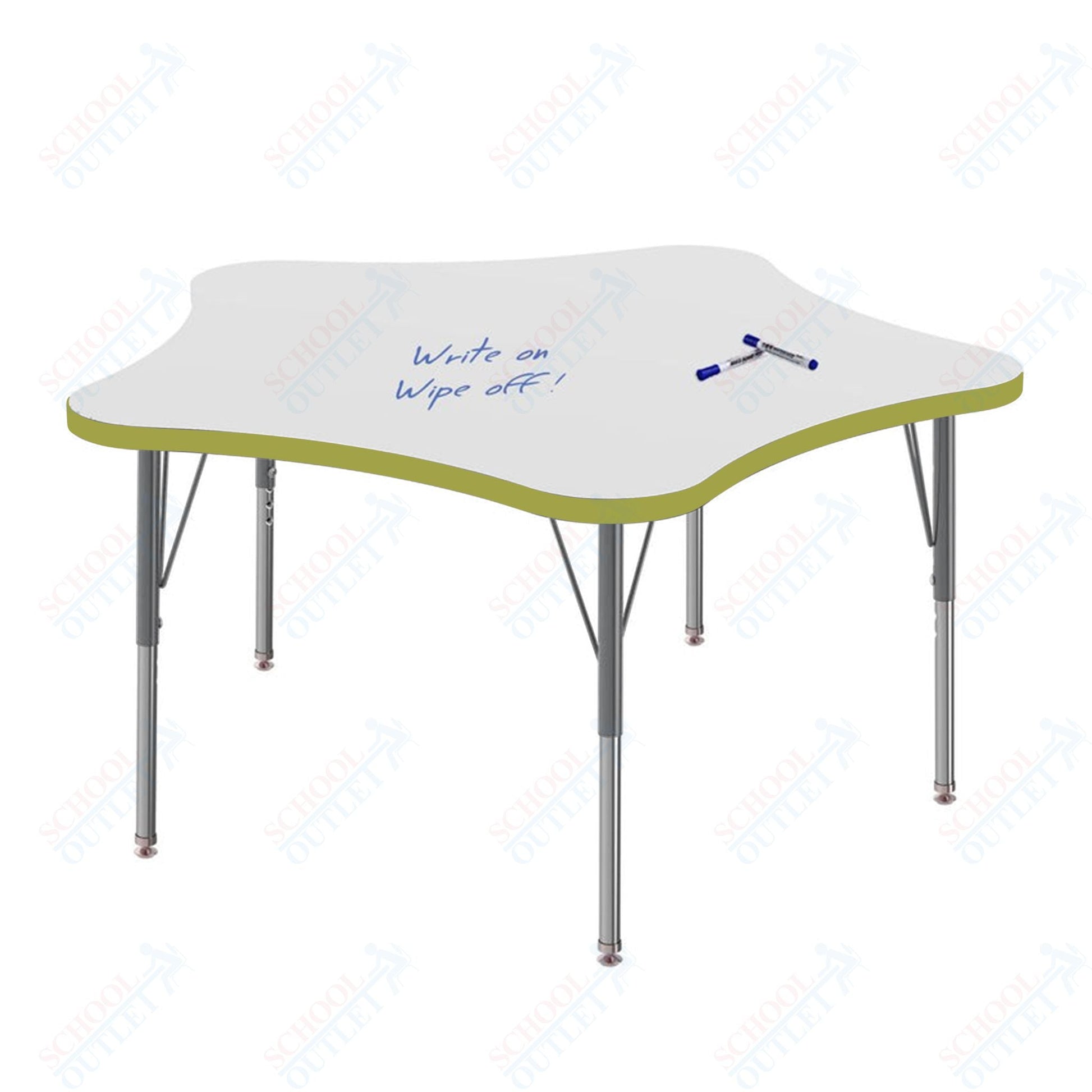 Marco MG2200 Series 48" 5 - Star Preschool Table w/ Dry Erase Top Adj Height 16" - 24" (MG2280 - DA) - SchoolOutlet