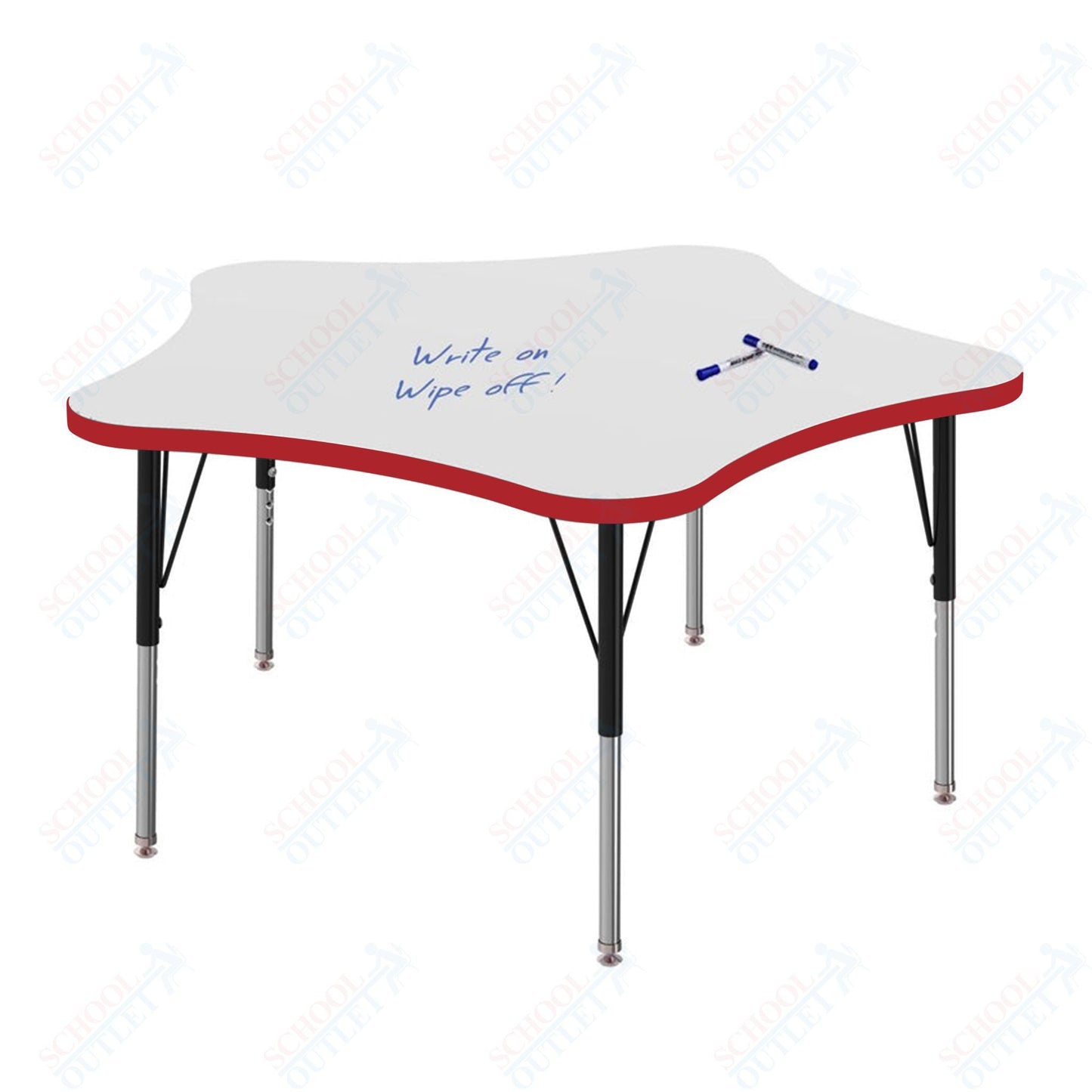 Marco MG2200 Series 48" 5 - Star Preschool Table w/ Dry Erase Top Adj Height 16" - 24" (MG2280 - DA) - SchoolOutlet