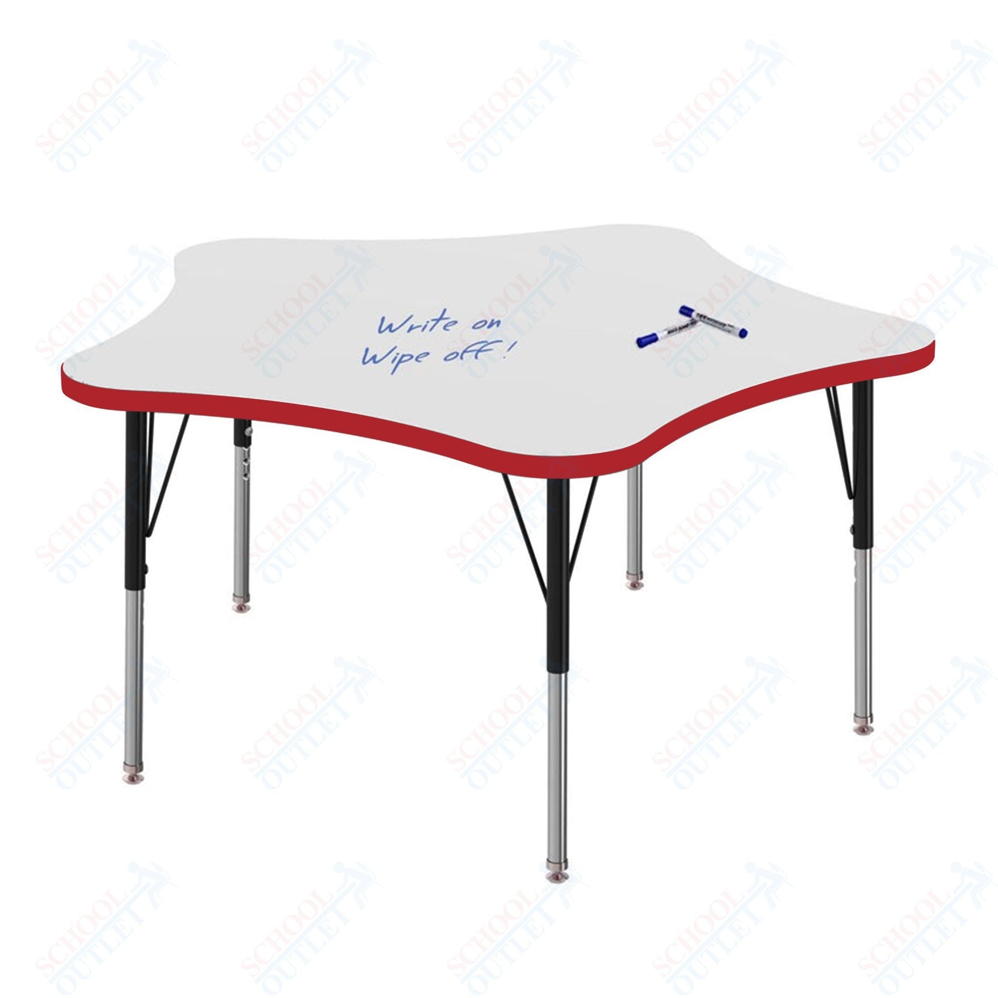 Marco MG2200 Series 48" 5 - Star Preschool Table w/ Dry Erase Top Adj Height 16" - 24" (MG2280 - DA) - SchoolOutlet